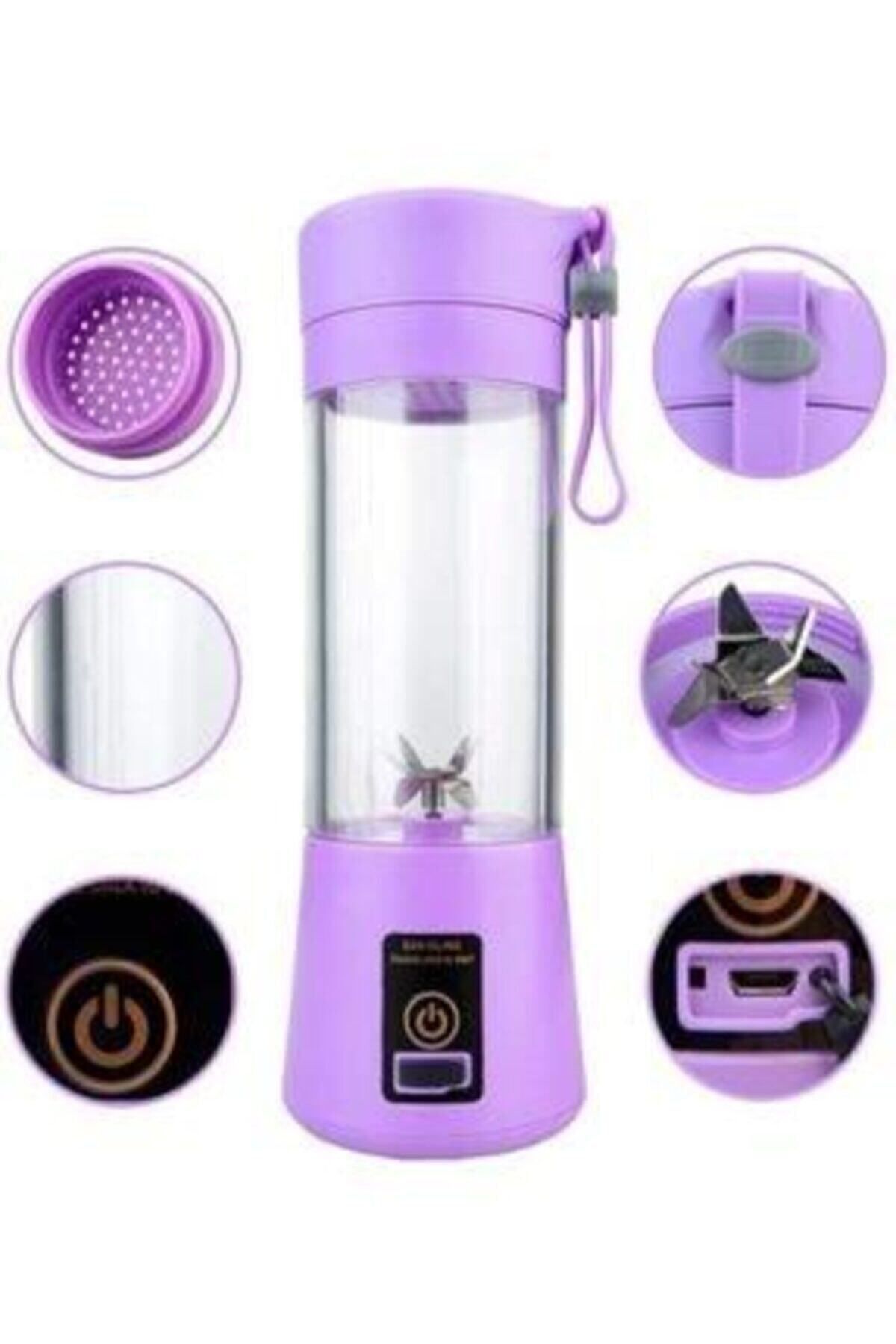 Portatif Taşınabilir El Blender 380 ml 6 Bıçaklı Usb Şarjlı Blender