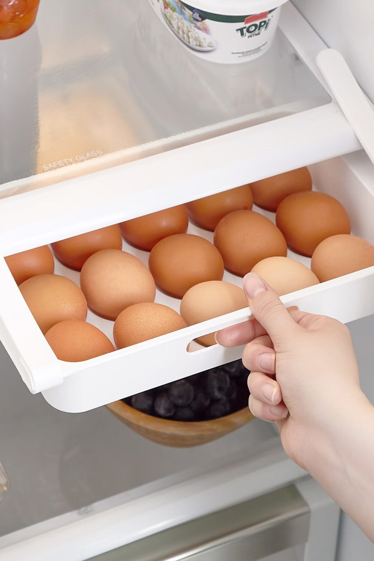 Porselen Diyarı-Practical Snap-on Latch Shelf Egg Holder 15-Piece In-Cabinet Egg Stringing Organizer 3