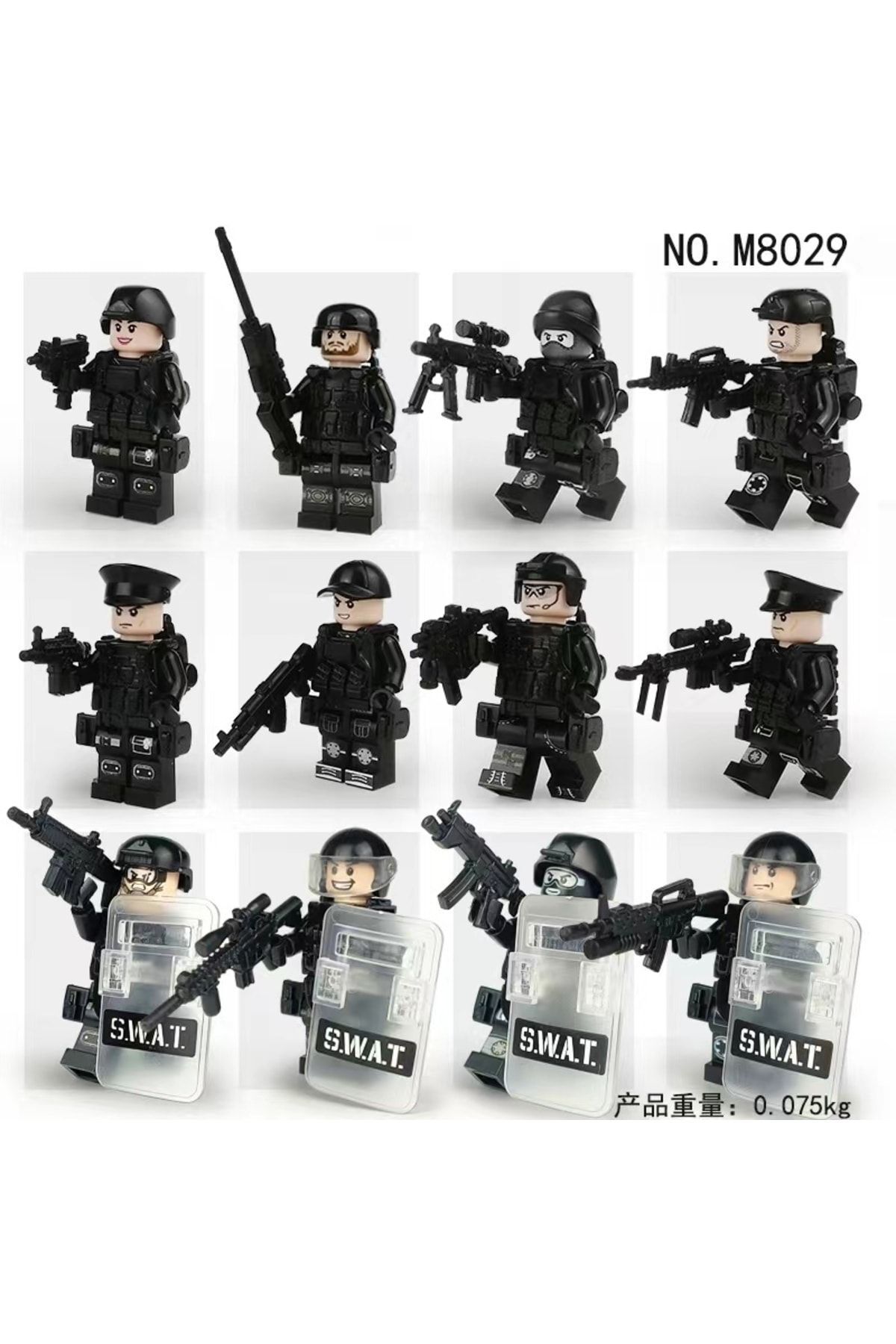 marimari 12 Adet Lego Uyumlu Swat Polis Seti