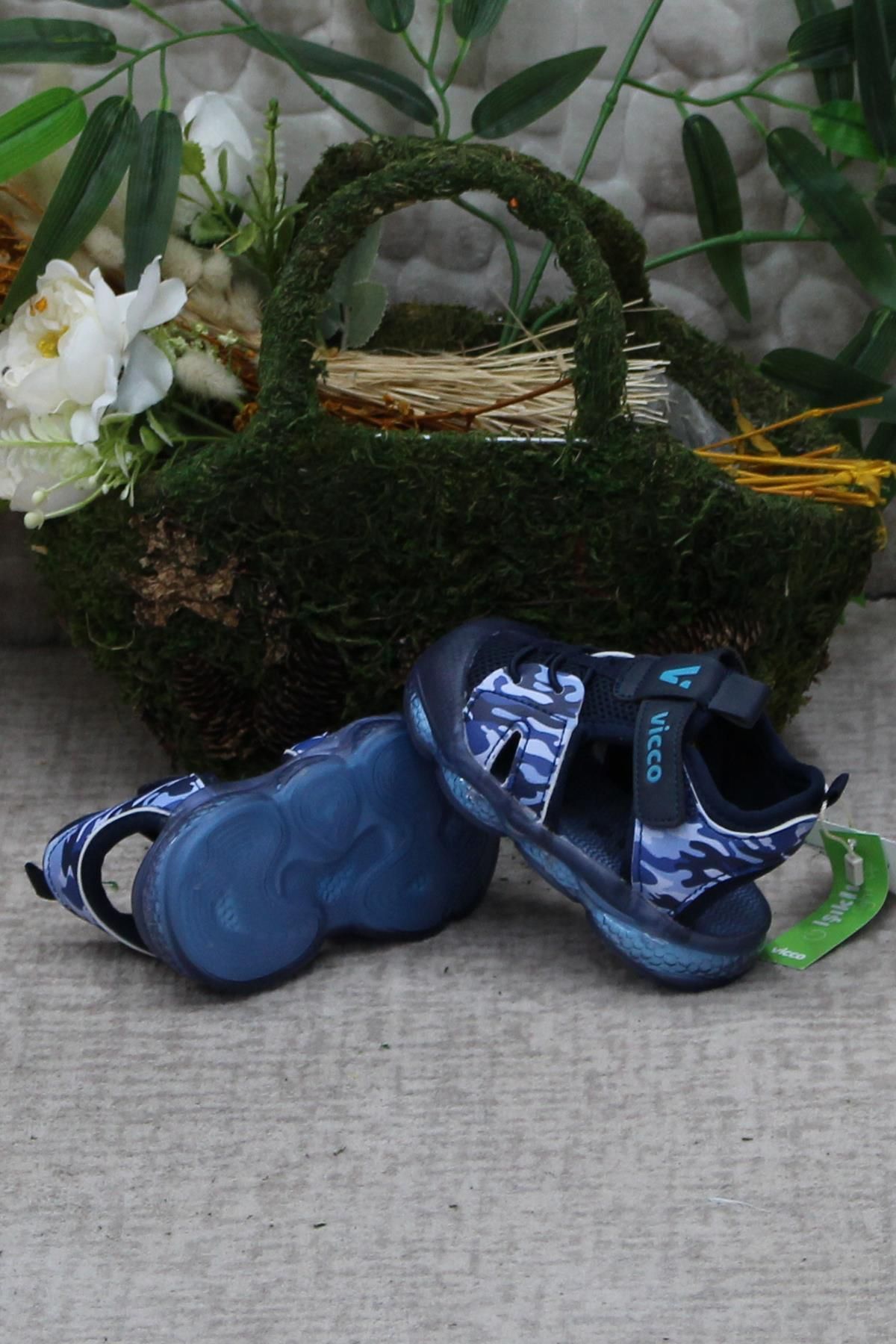 صندل آبی پسرانه و بچگانه 321.e24y.211 Monrovia Navy Blue Sandals پسران سبک انعطاف پذیر راحت Vicco