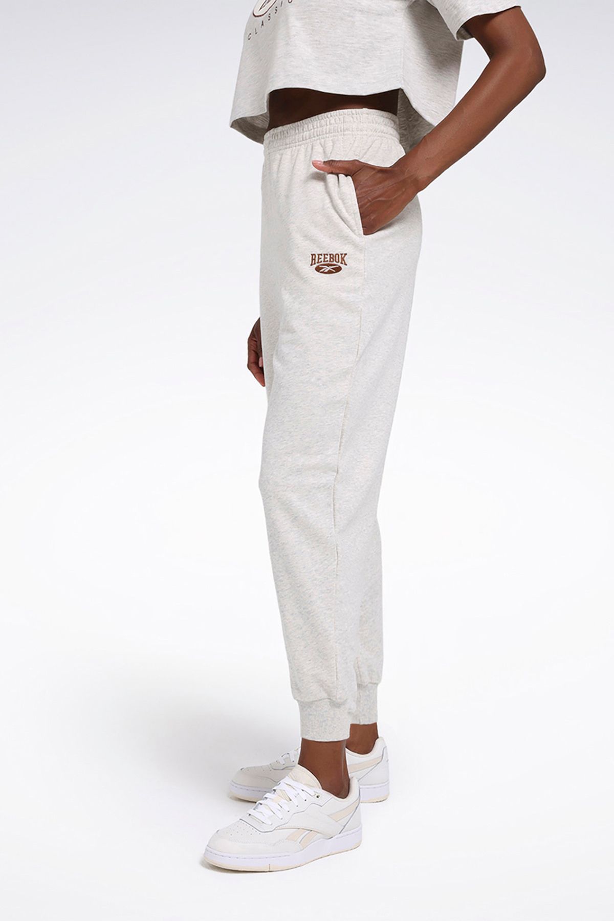 Reebok-Ecru Women's Sweatpants - CL AE ARCHIVE FIT FT PANT 3