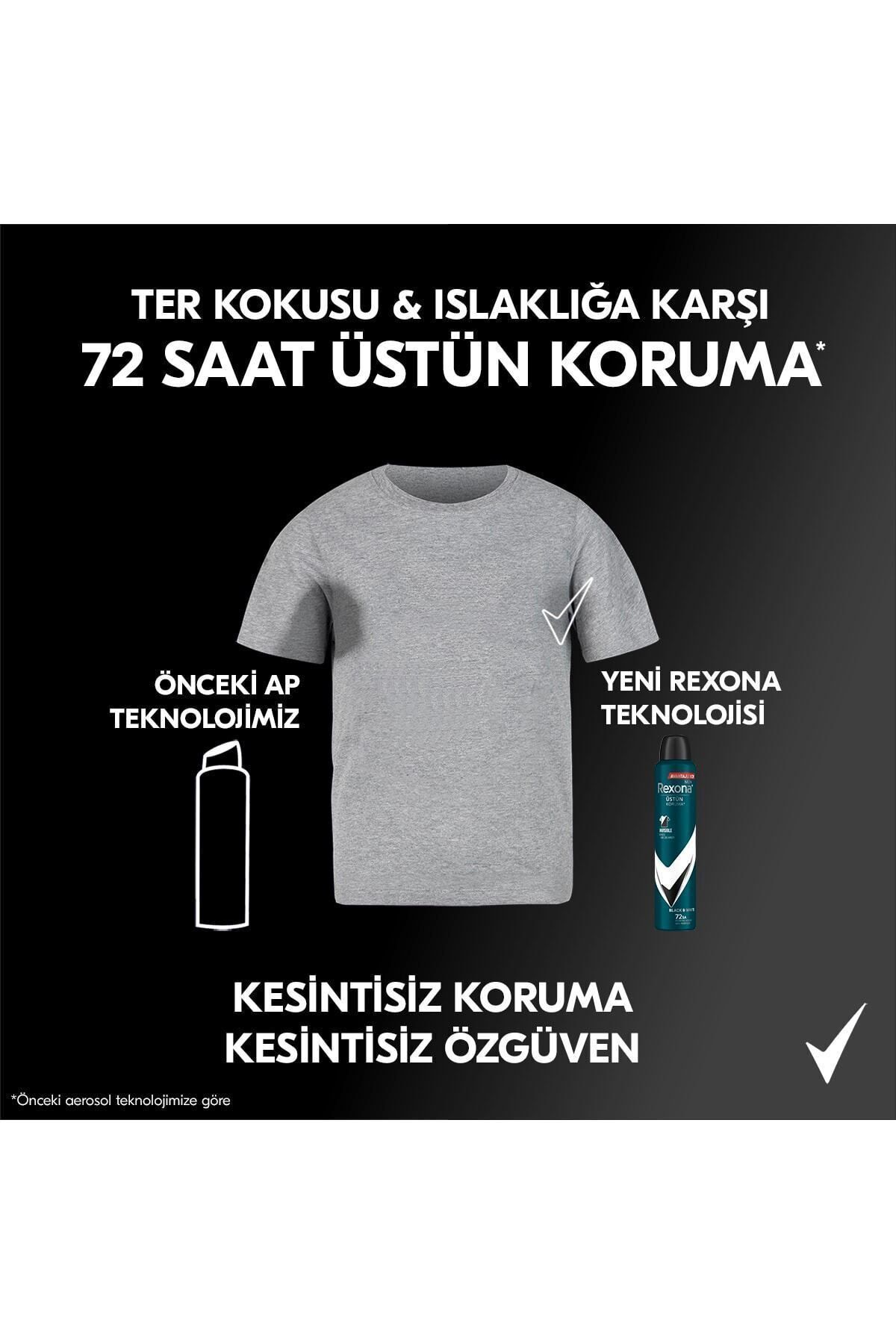 اسپری دئودورانت مردانه بلک وایت Black & White مشکی سفید۷۲ساعته پک2 عددی  رکسونا Rexona