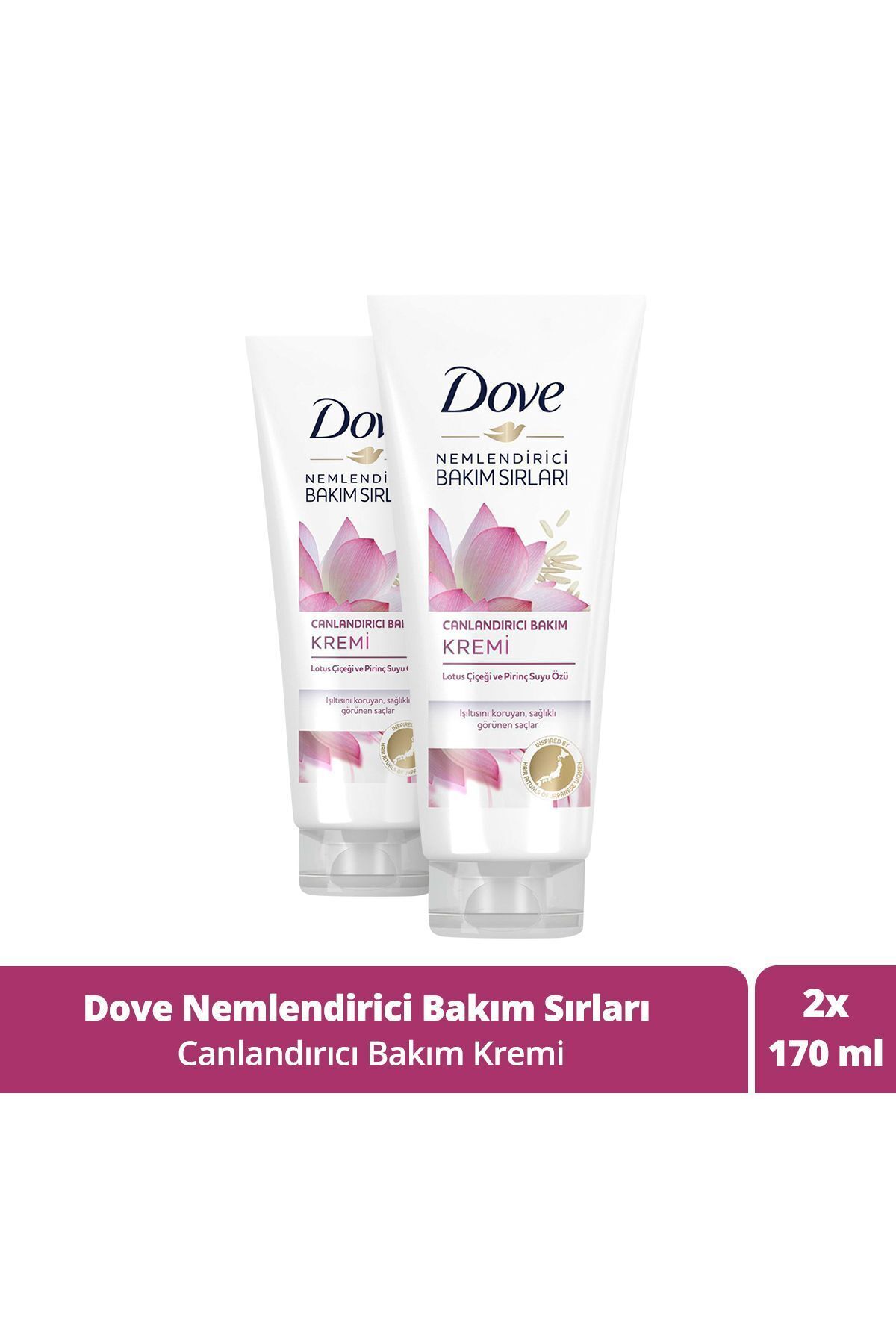 Dove Lotus Çiçeği Ve Pirinç Suyu Özlü Canlandırıcı Saç Bakım Kremi 170 ml X 2 — SET.UNİ.1487