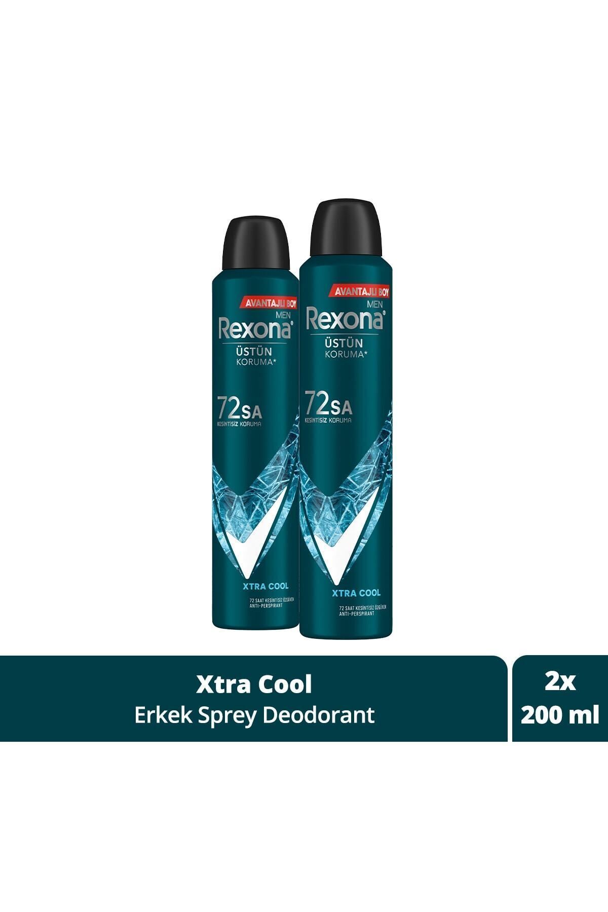 اسپری مردانه دئودورانت Xtra Cool 72 ساعت بدون وقفه محافظت عالی 200 میلی لیتر X2 Rexona