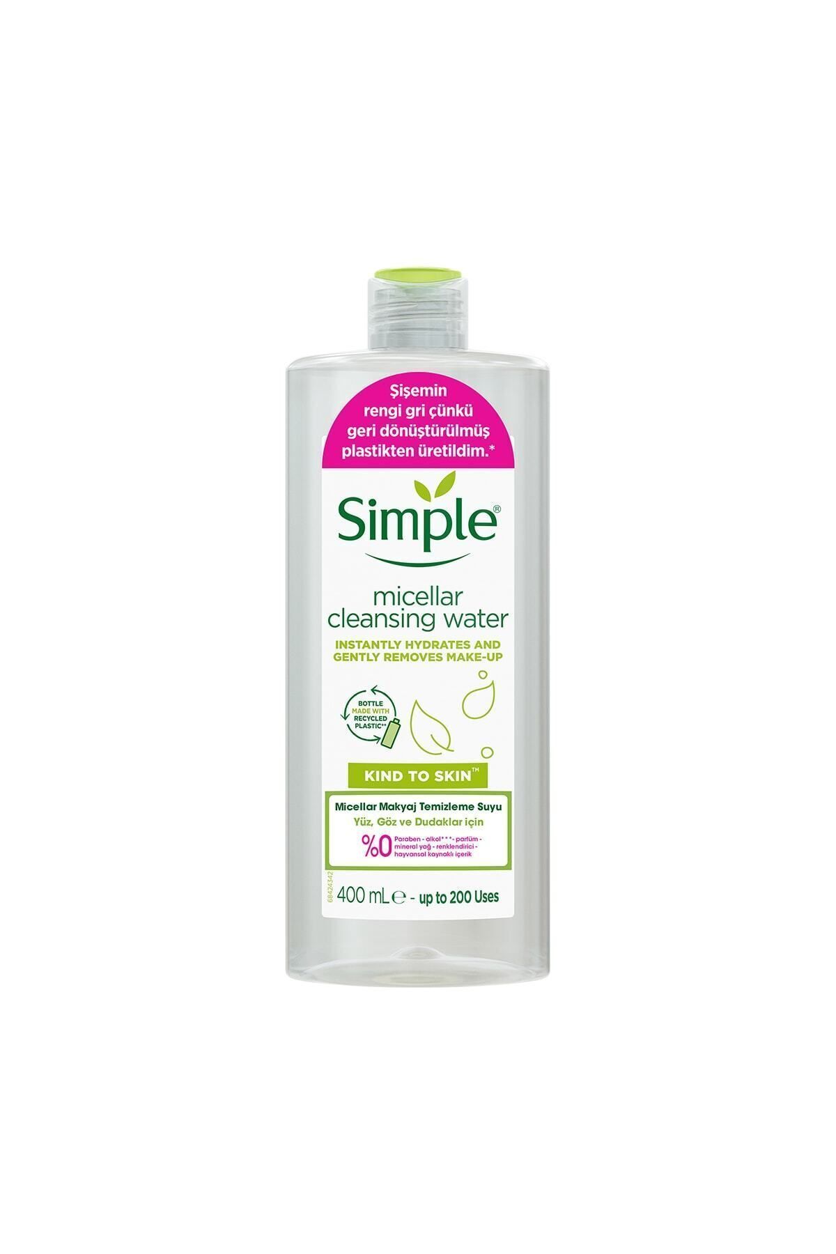 Simple-Kind To Skin Micellar Make-up Cleansing Water for Face, Eyes and Lips 400 ml 2