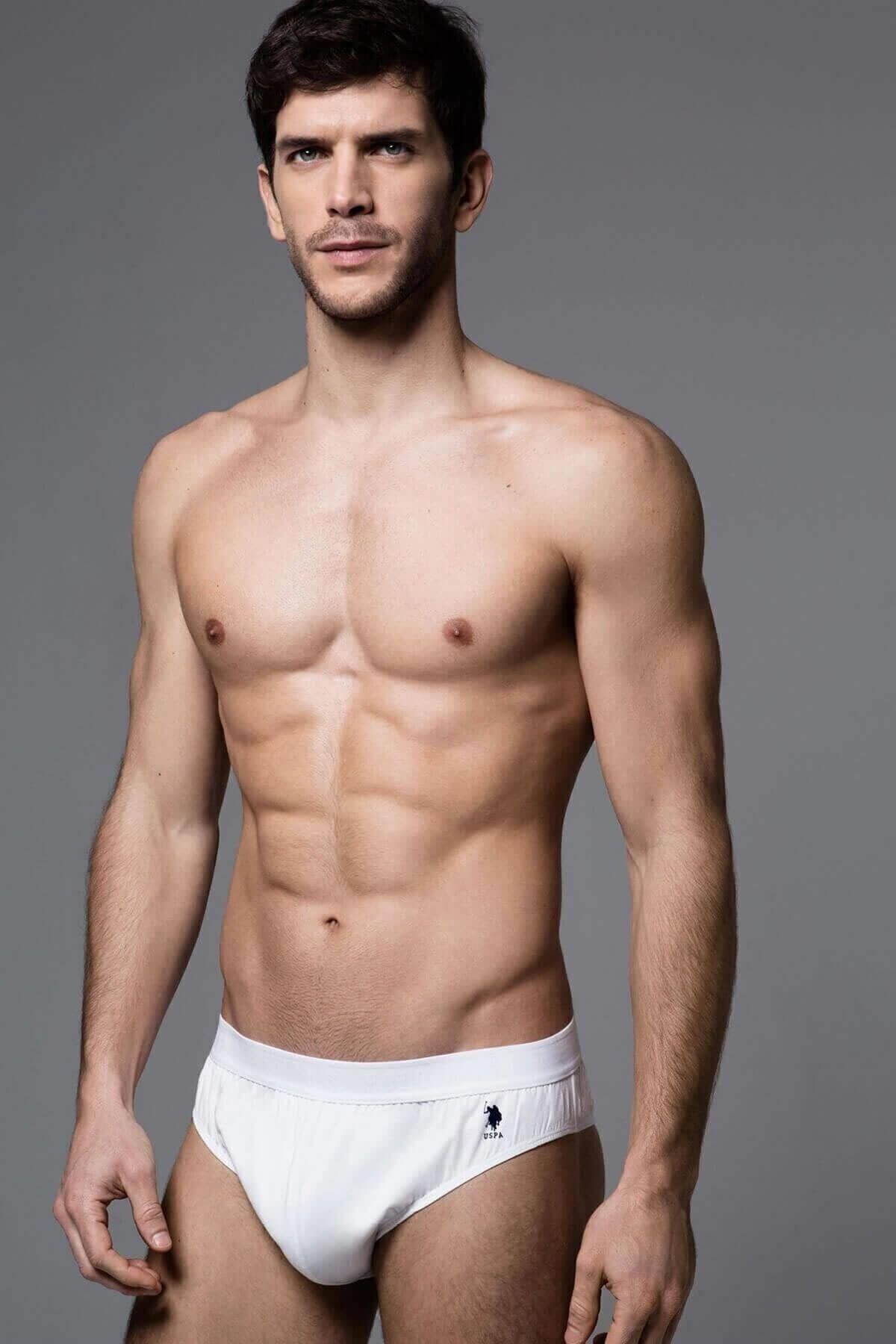 یو اس پولو شورت نخی مردانه بسته ۳ عددی