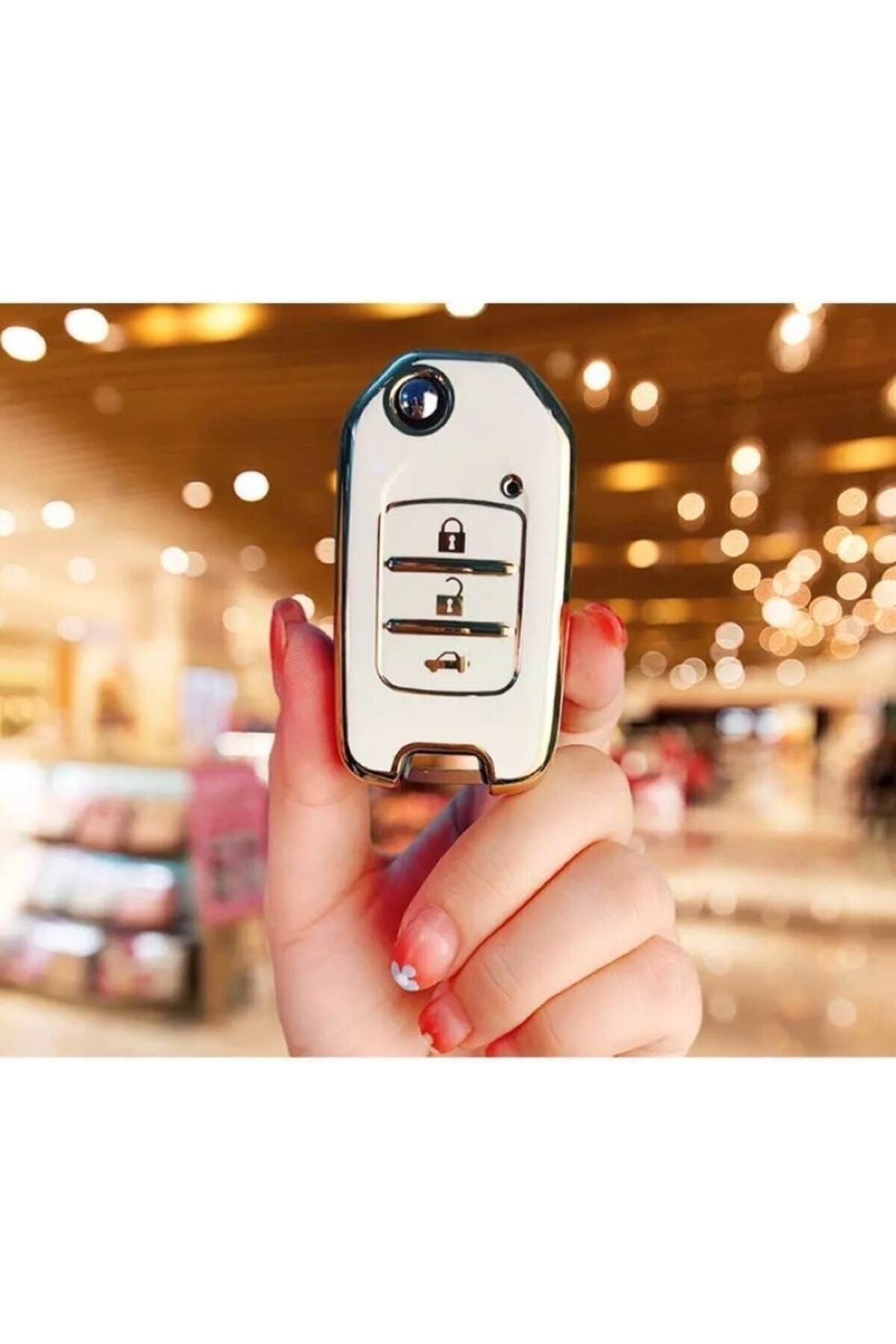 GMA KEYS Honda Civic Fc5 Crv Hrv Uyumlu Sustalı Lüks Nano Anahtar Koruma Kılıfı Beyaz Renk 1 . Kalite