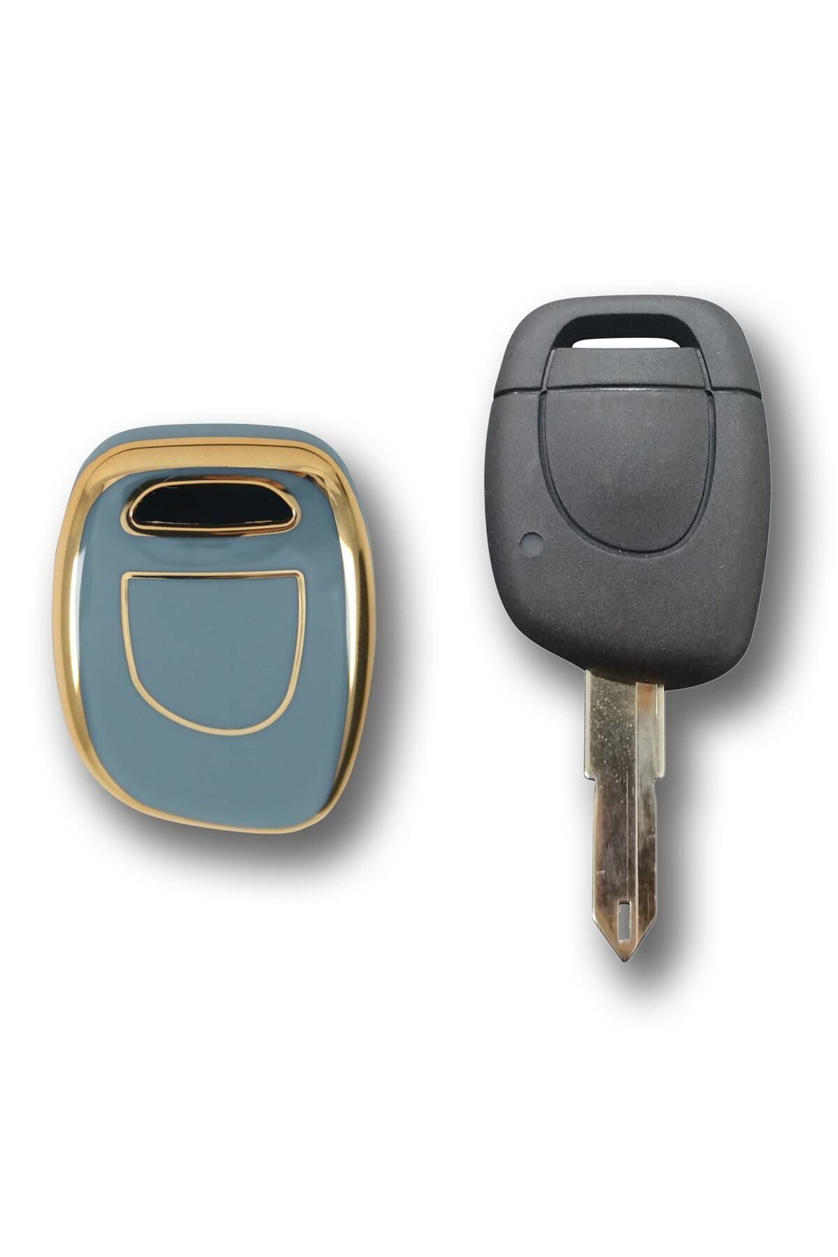 GMA KEYS-Lux Renault Clio 1, 2, Kangoo 1 Button Nano Key Case Gray Gold Gold Color 1st Quality 2
