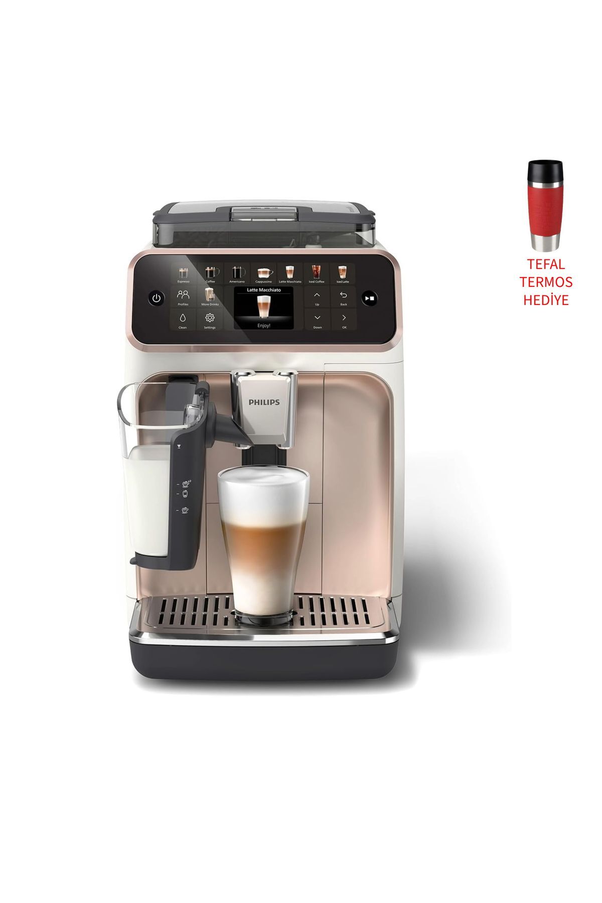 5000 Yeni Seri Tam Otomatik Espresso Makinesi 20 Farklı Kahve Tefal Termos Hediyeli