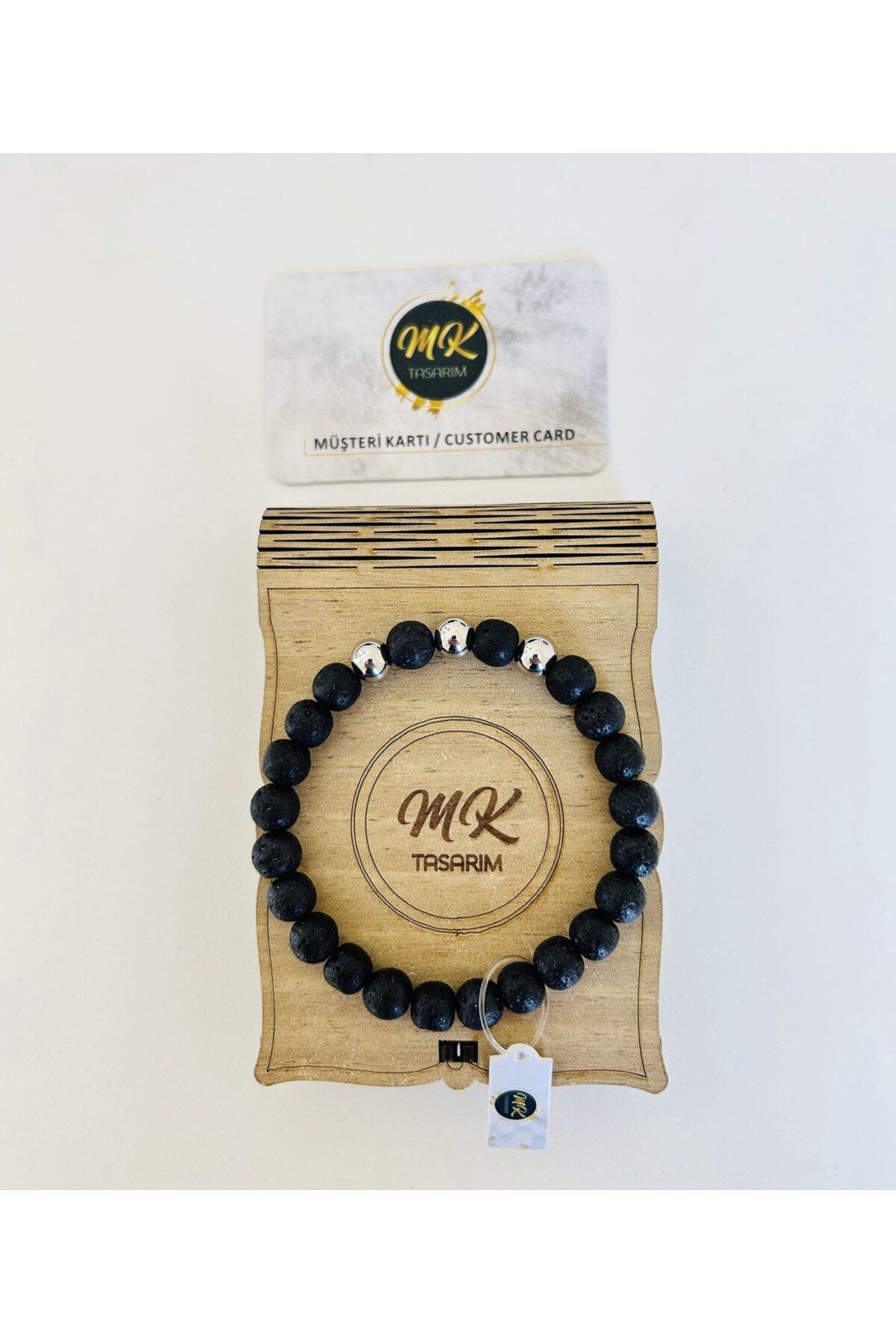 REAL LAVA STONE BRACELET | IN SPECIAL BOX | MK.013.003 WITH CUSTOMER CARD