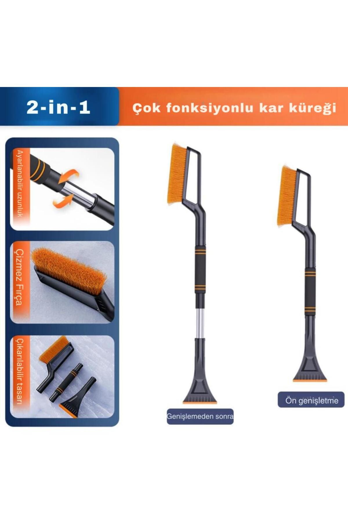 coofbe-Quick Clean 82CM - Extendable 2in1 Car Snow Brush and Ice Scraper Auto Apparatus 3