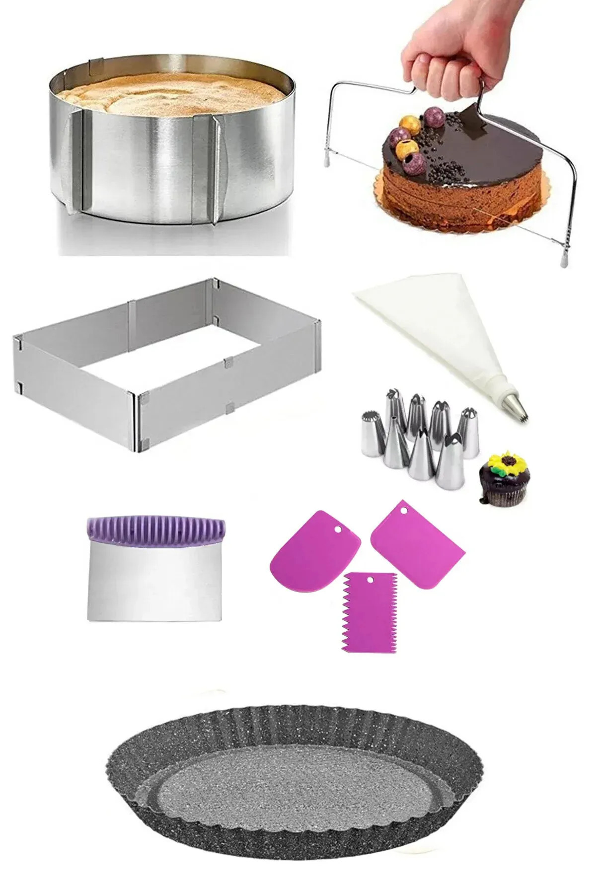 Seyese 9 Pieces Cake Pastry Making Set - Professional Materials and Baking Service