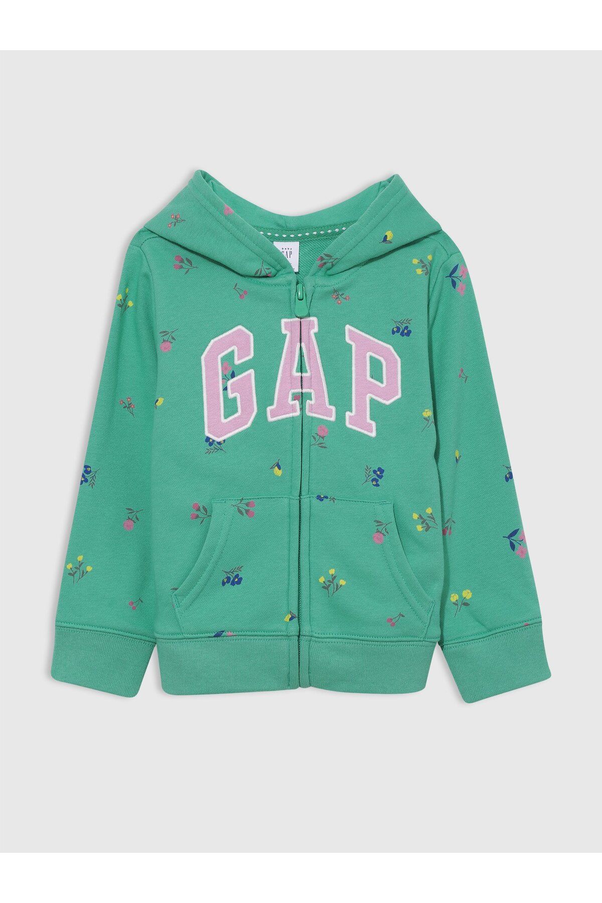 GAP Baby Girl Зеленый свитшот на молнии с логотипом Gap French Terry 868447