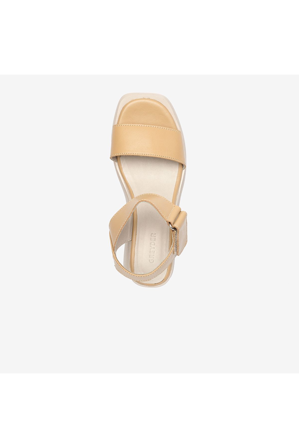 Greyder-Women's Cream Genuine Leather Sandals 4Y2As50731 4