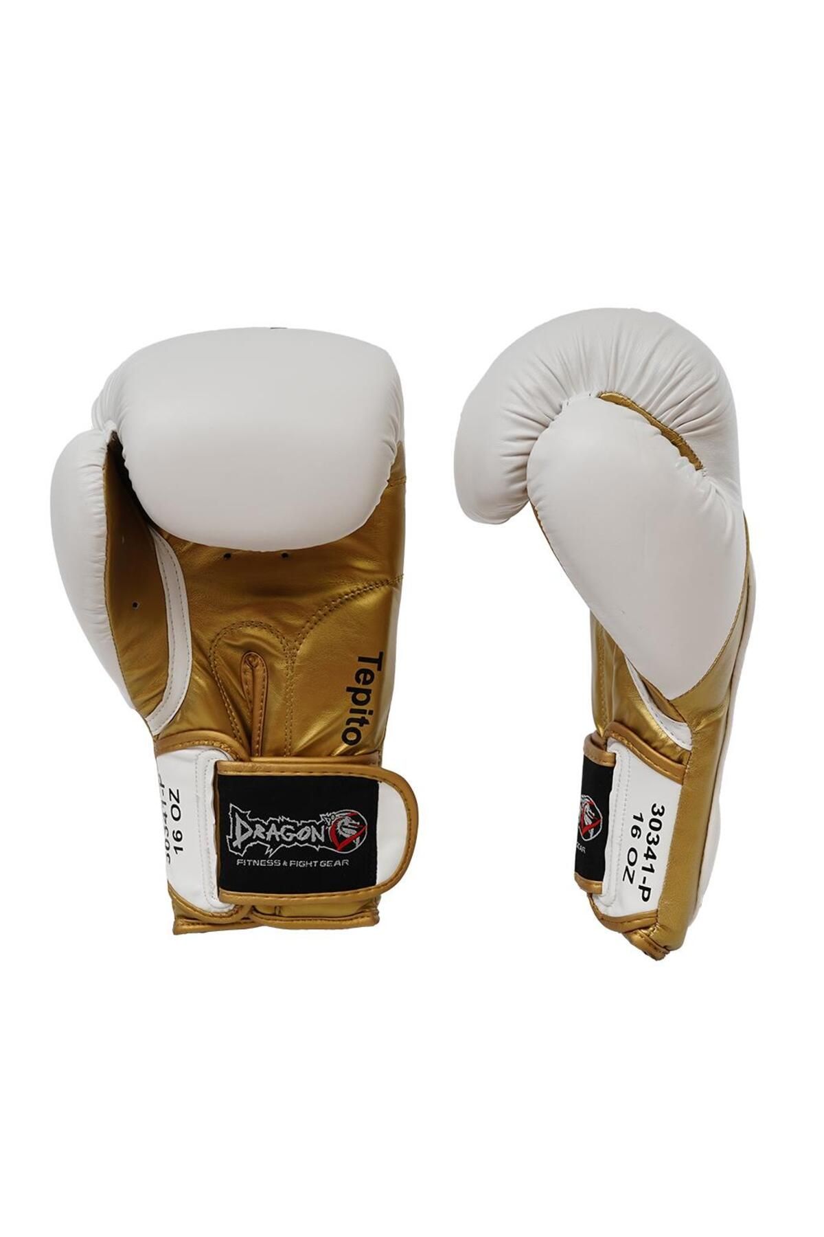 دستکش بوکس سفید مردانه و زنانه 30341 P Tepito Boxing Glove Muay Thai 2024 سری جدید 0424 Dragondo