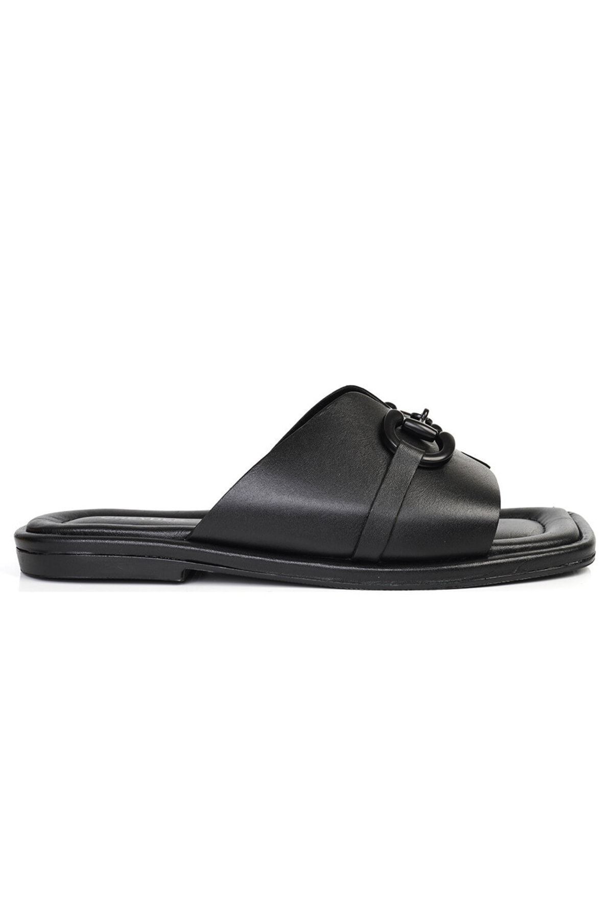 دمپایی چرم اصل مشکی زنانه 3y2yt50760 Greyder