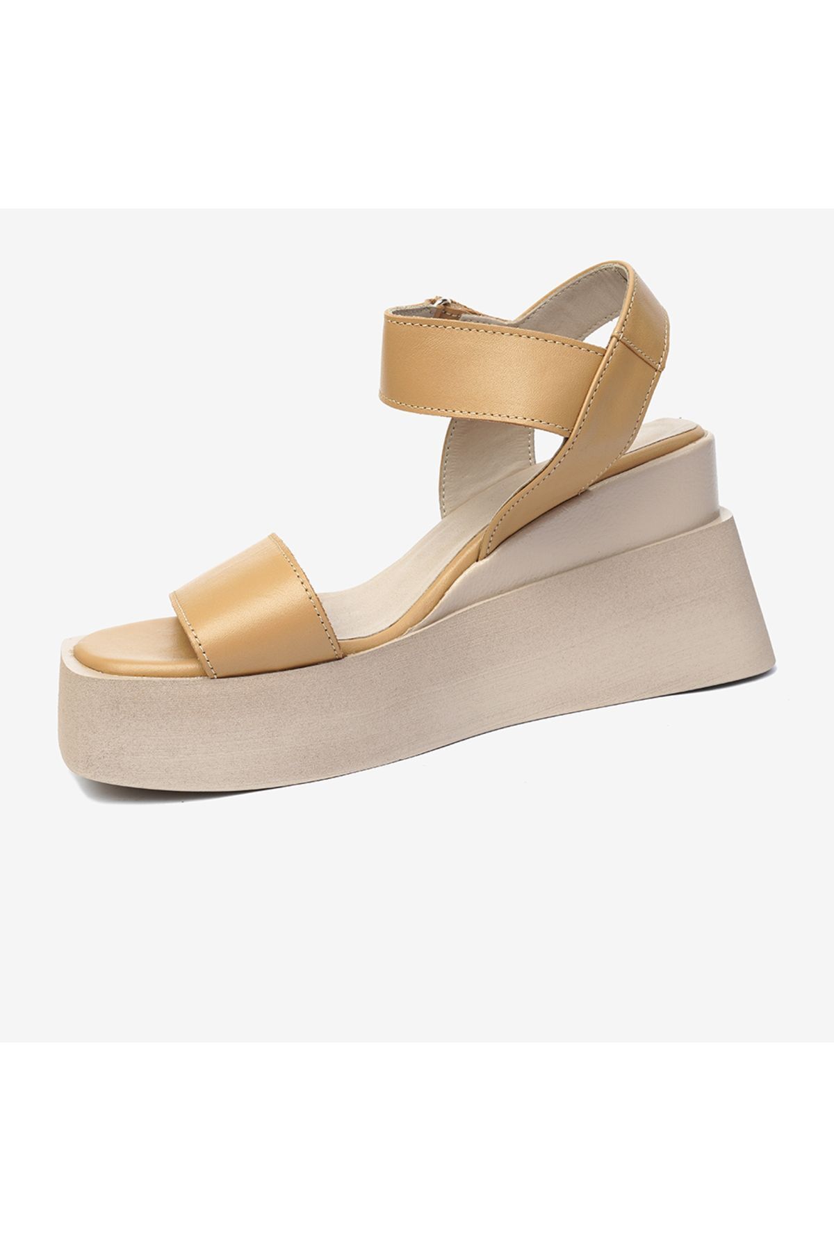 Greyder-Women's Cream Genuine Leather Sandals 4Y2As50731 3