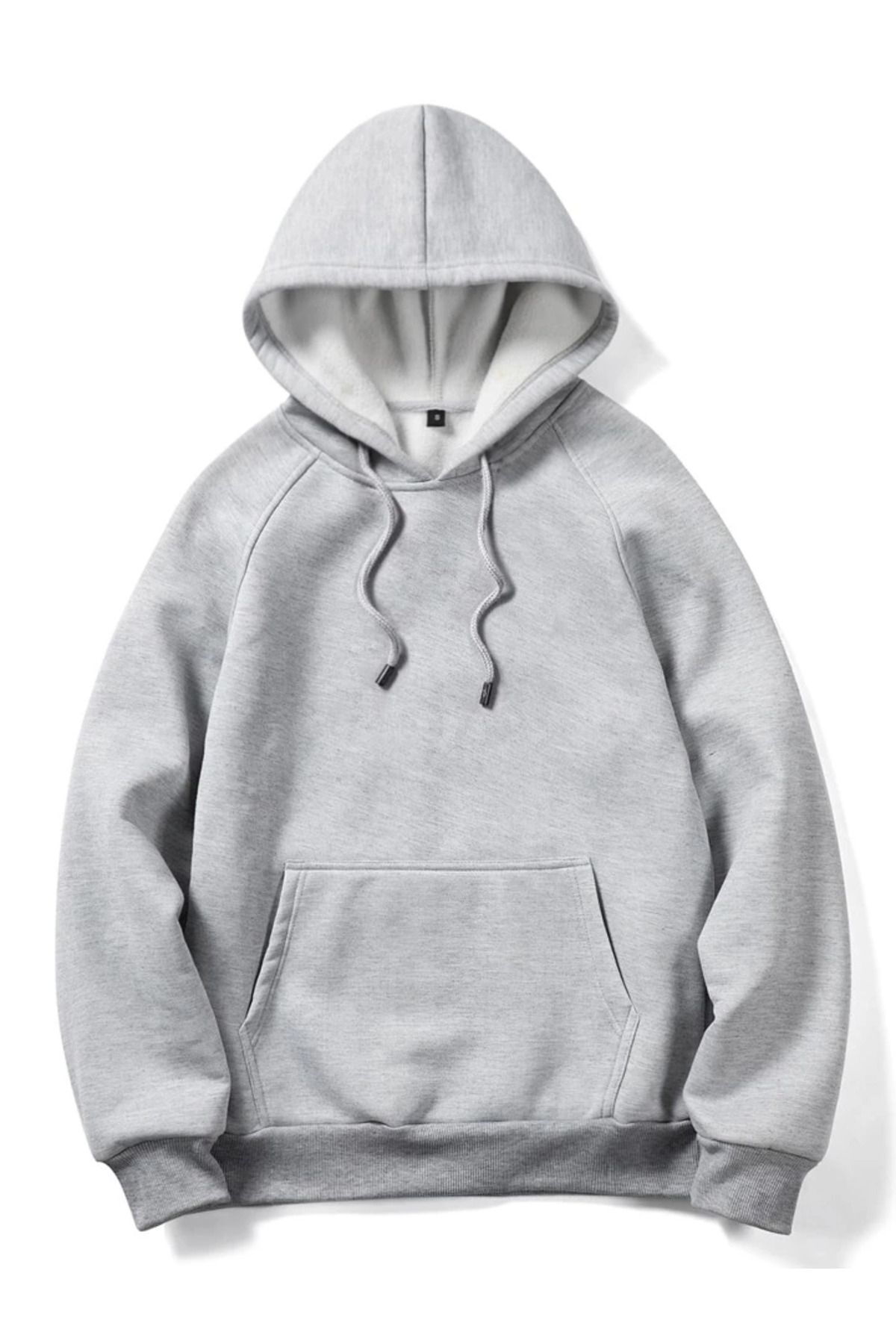 modaberry Basic Plain Sweatshirt Gray Oversize Thick Hooded Hoodie Trendyol
