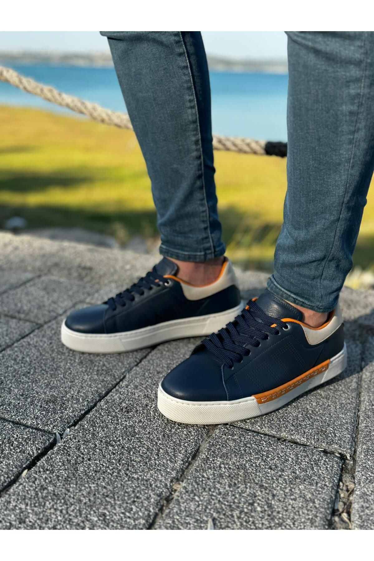 کفش های کژوال مردانه ورزشی چرمی واقعی روزانه BESS SHOES