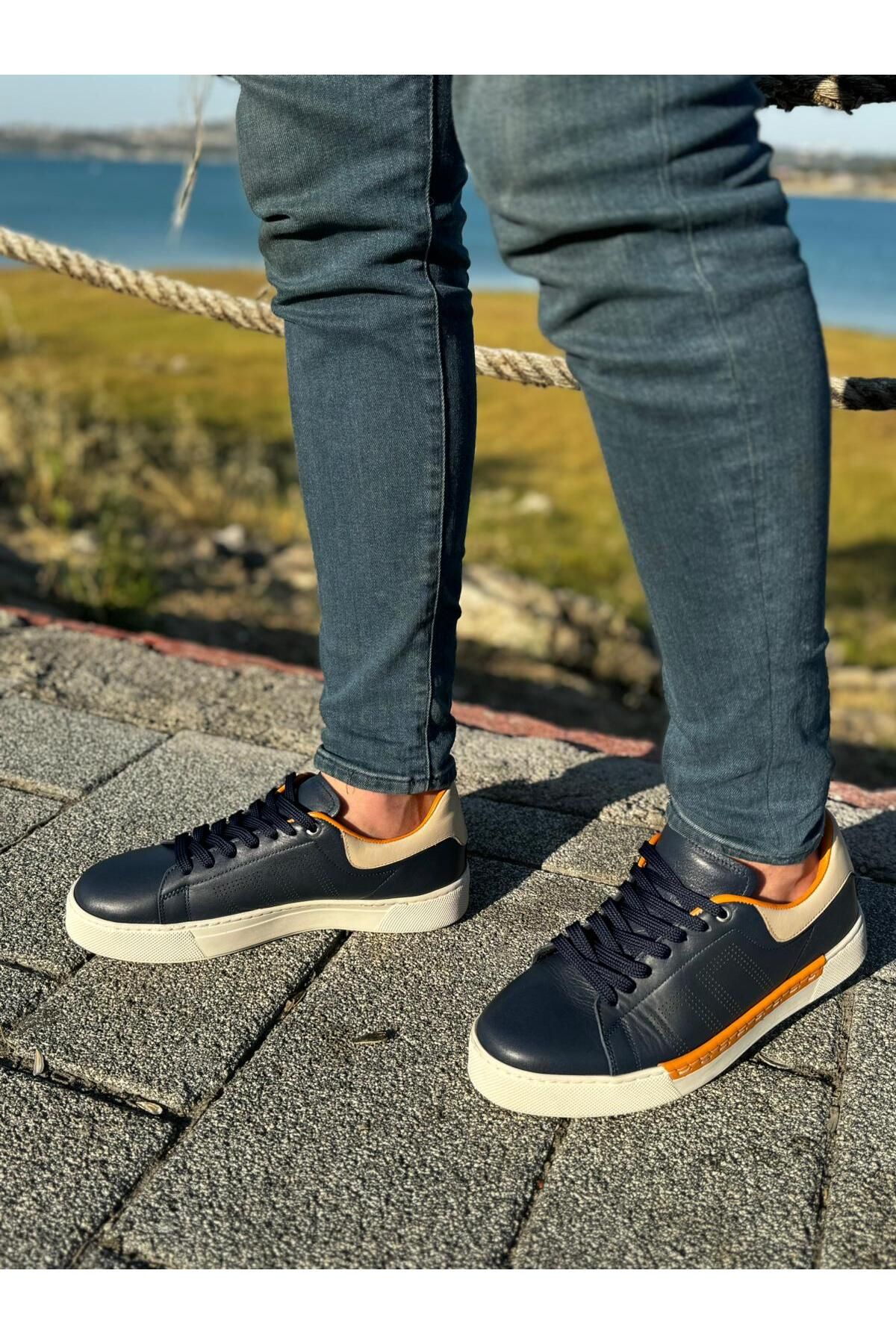 کفش های کژوال مردانه ورزشی چرمی واقعی روزانه BESS SHOES