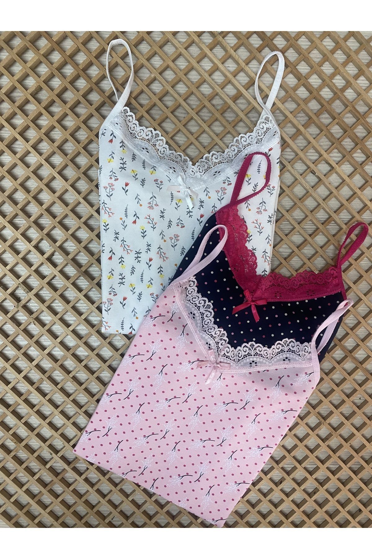 DONLİZZA-Undershirt Patterned Lacy 3 Pieces Patterns Are Constantly Renewed. There Is A Separate New Pattern In Each Package 4
