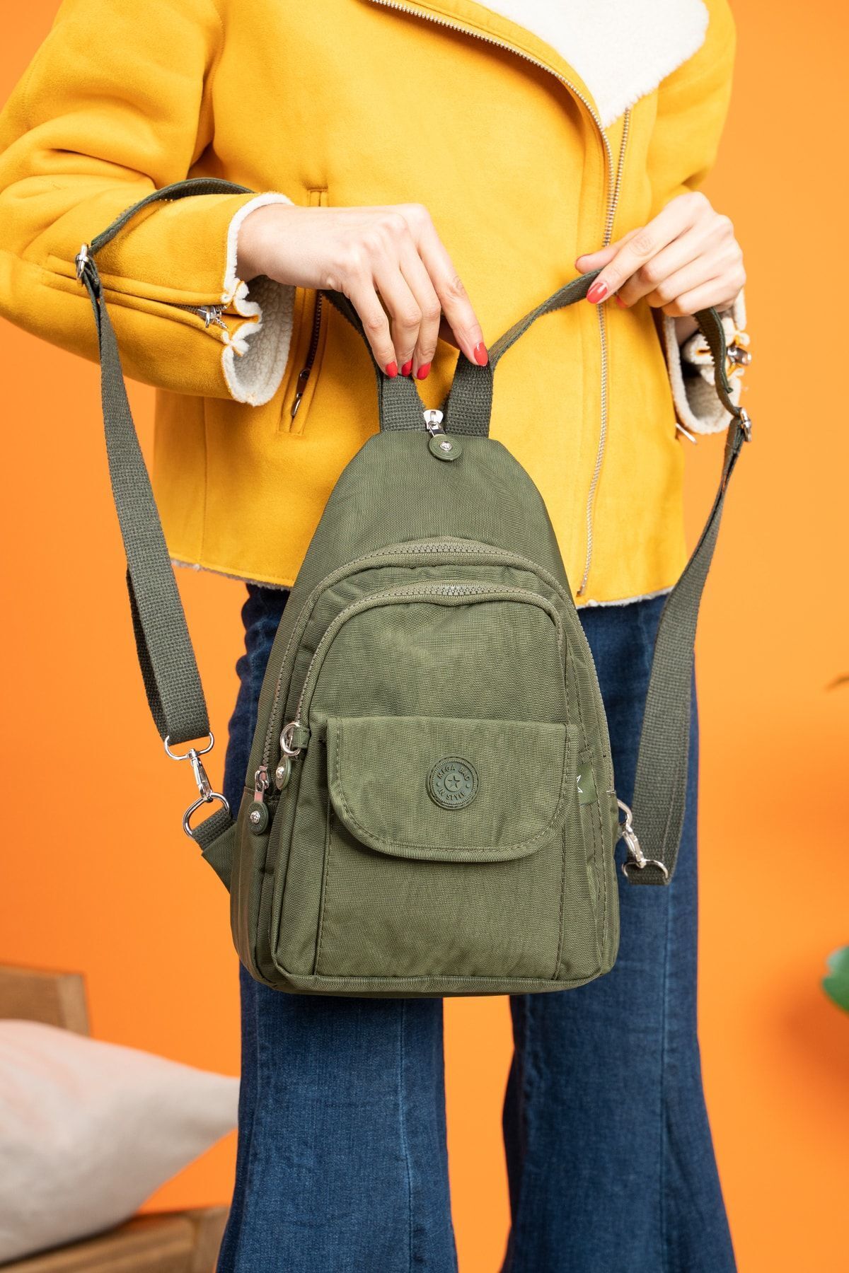 MEGA ÇANTA Geantă Și Rucsac Impermeabilă Din Țesătură Verde Clinkir Pentru Femei Femeie - One Size