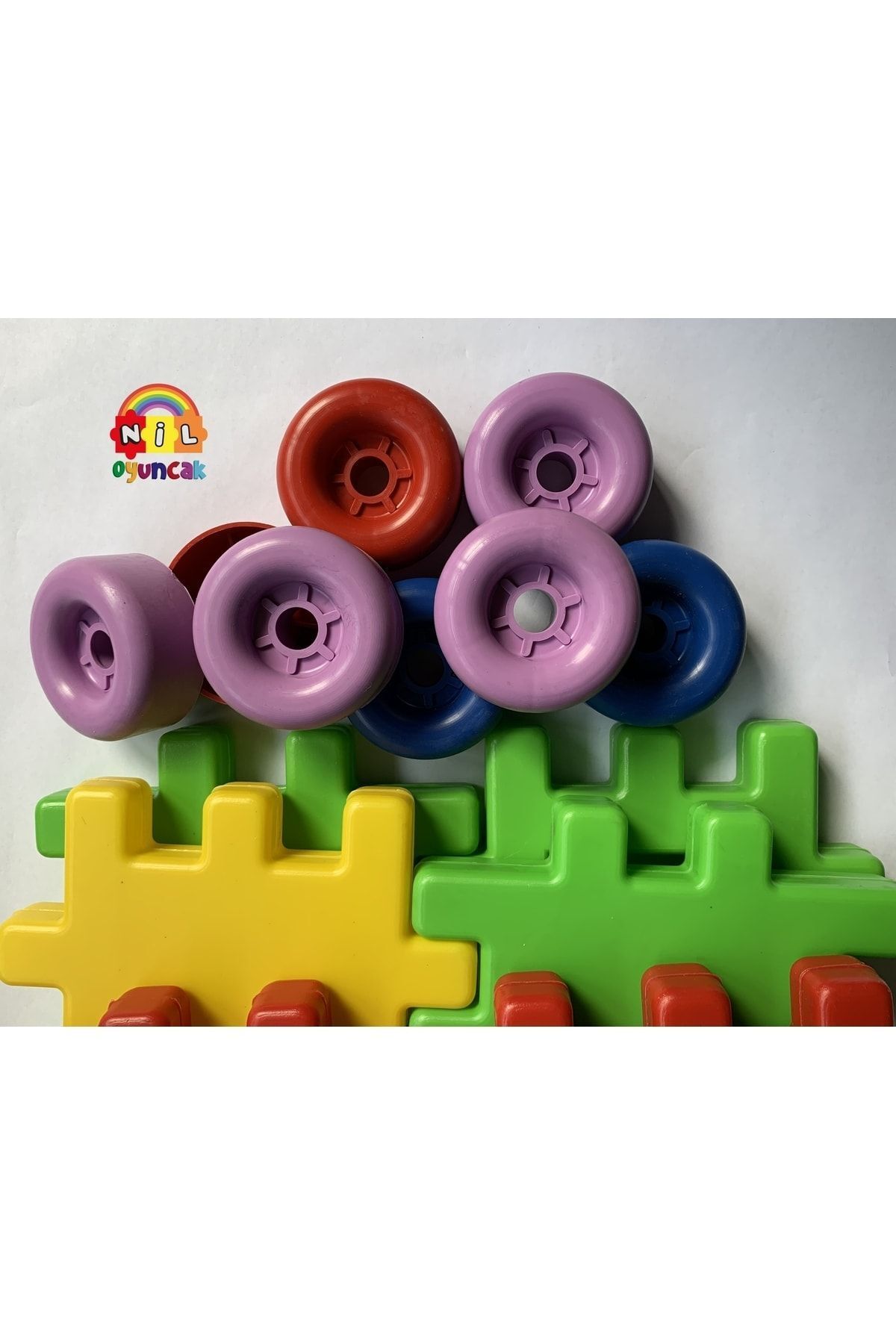 niloyuncak-36 Pieces Ef Block - Brick Block with Wheels and Large Size 6