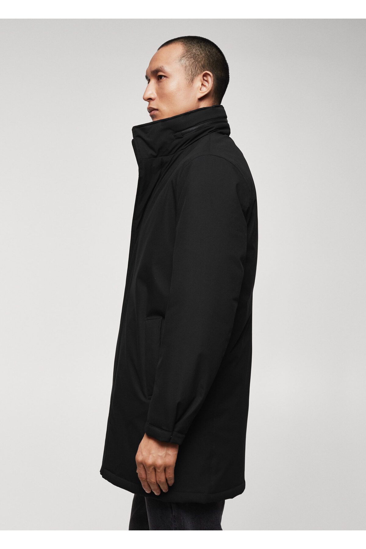 MANGO-Pánská černá parka27050187 6