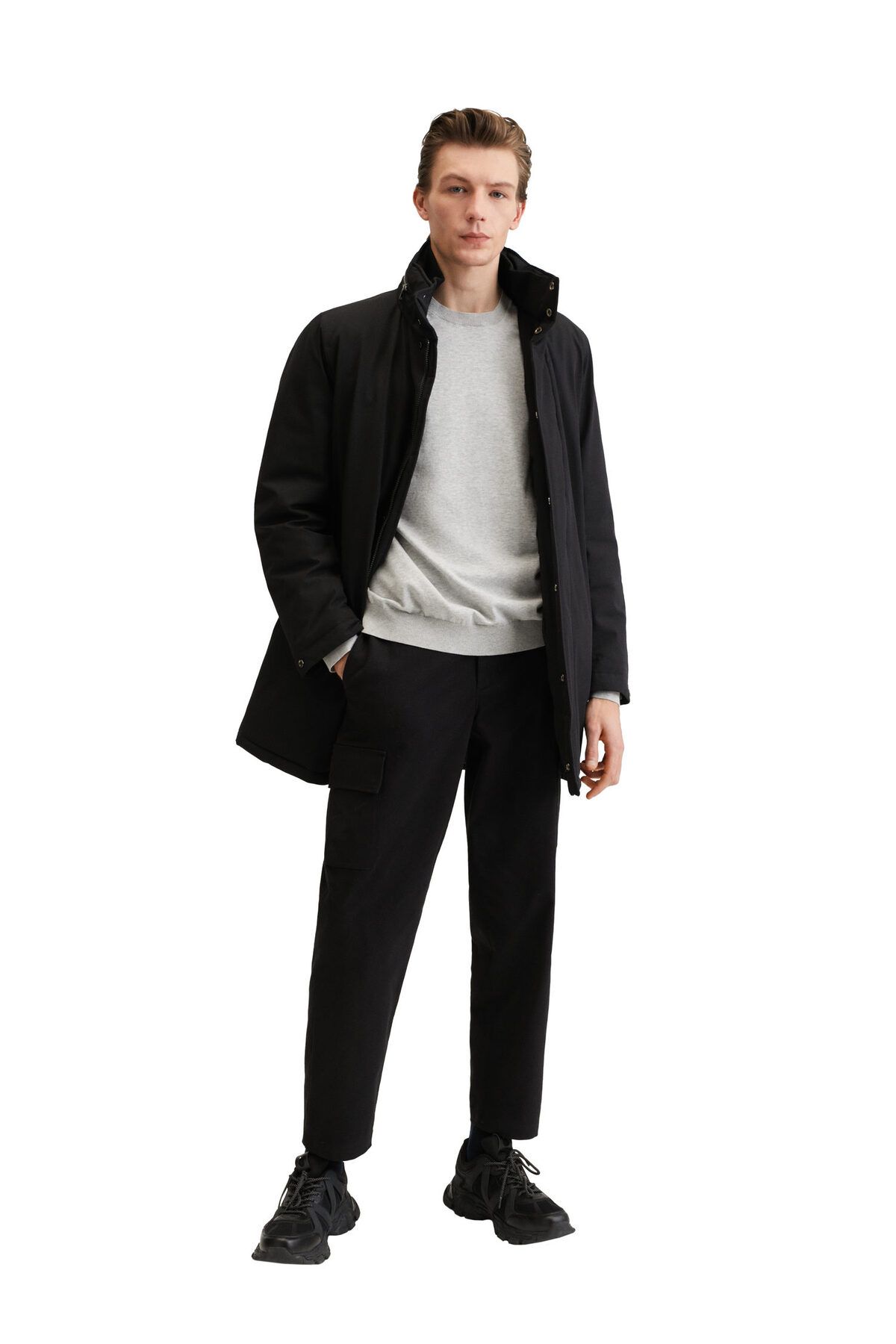 MANGO-Pánská černá parka27050187 10
