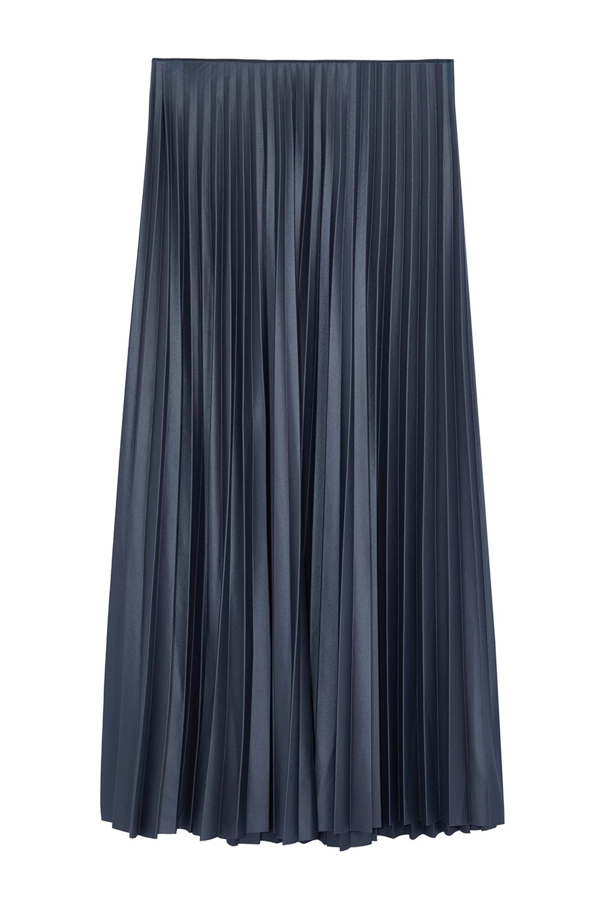 Trendyol Collection-Anthrazitfarbener, plissierter, gerader A-Linien-Strickrock TWOSS24ET00041 7