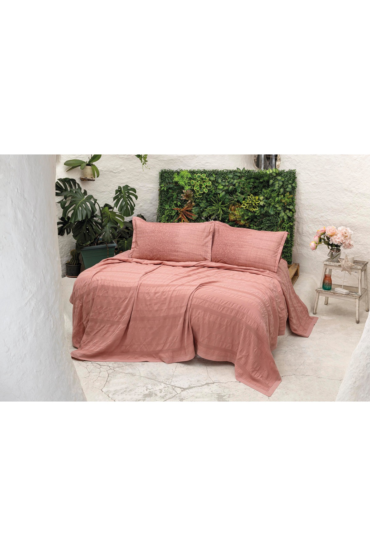 Altınbaşak RİVER 4 PARÇA ÇİFT KİŞİLİK PİKE (230X250), FITTD. ÇARŞAF , YASTIK KILIFI TAKIMI %100 PAMUK 2