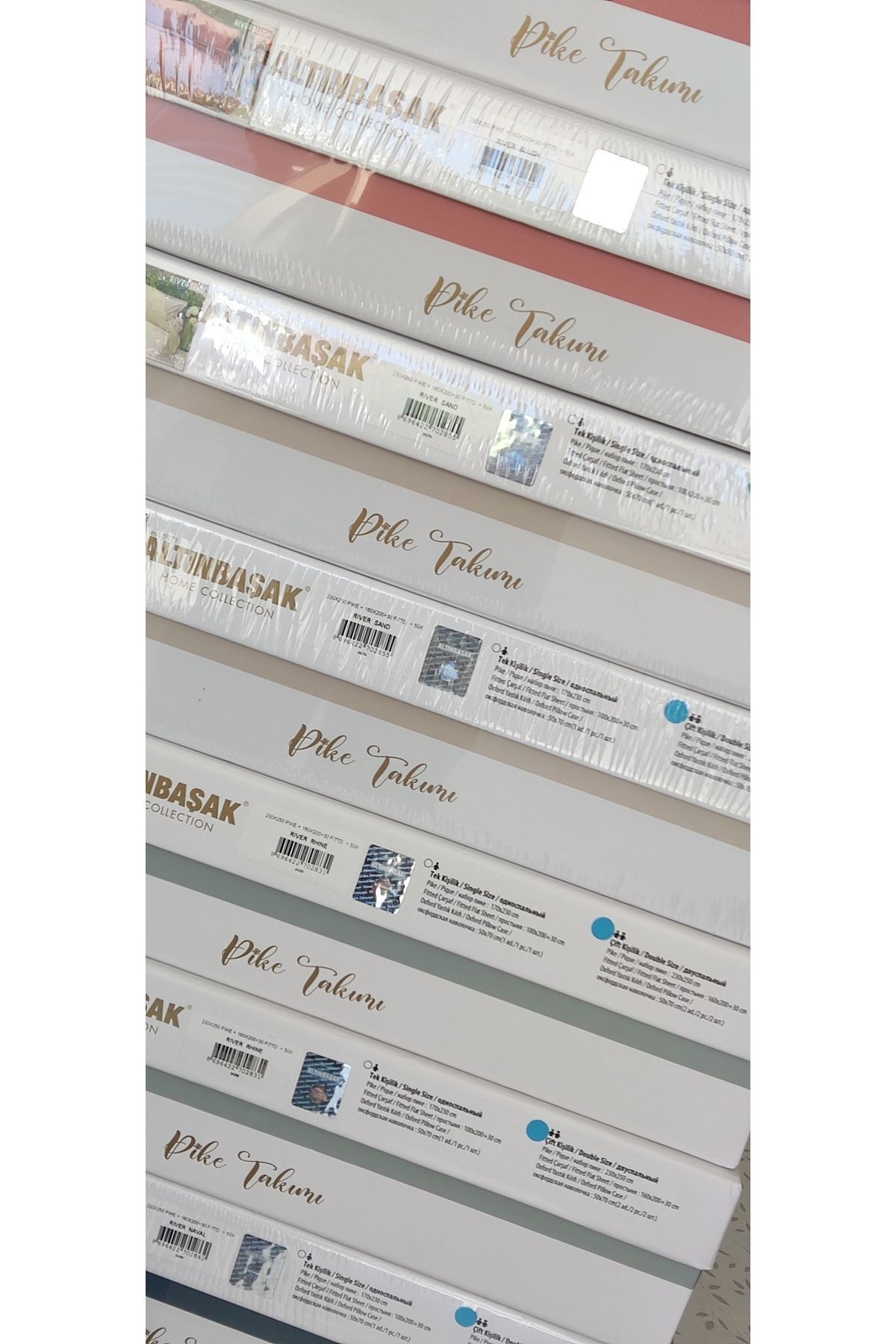 Altınbaşak RİVER 4 PARÇA ÇİFT KİŞİLİK PİKE (230X250), FITTD. ÇARŞAF , YASTIK KILIFI TAKIMI %100 PAMUK 4