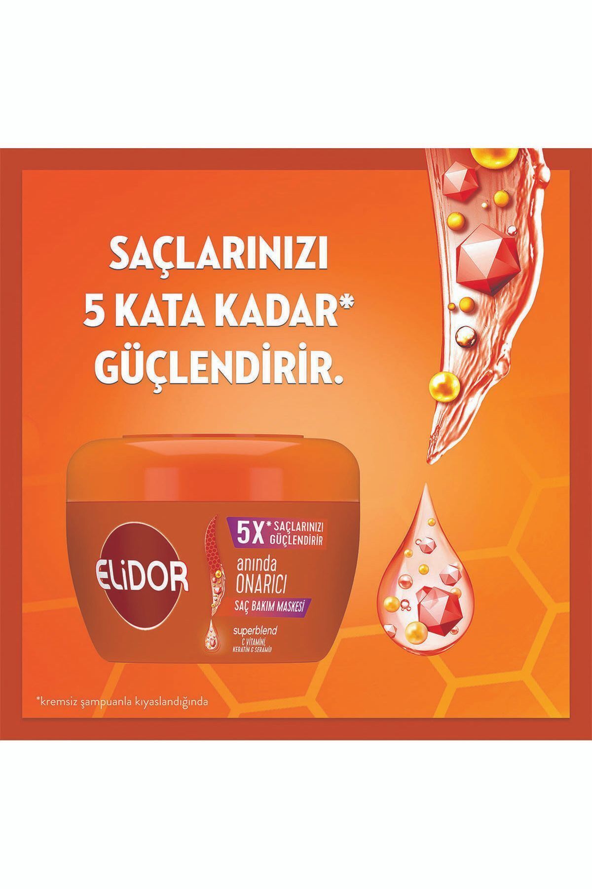 Superblend Saç Bakım Maskesi Anında Onarıcı C Vitamini Keratin Seramid 160 ml X2 — SET.UNİ.4151 — تصویر 4 از 7