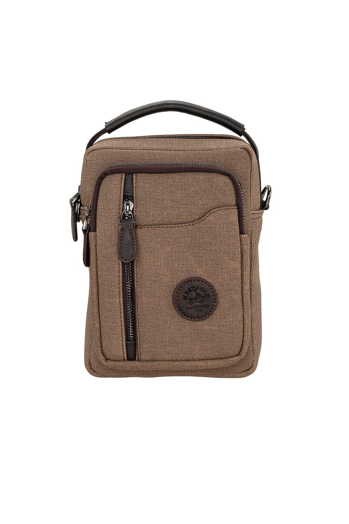 Westpolo Men s Messenger Bag 7007 CANVAS Shoulder and Hand Bag Brown Trendyol