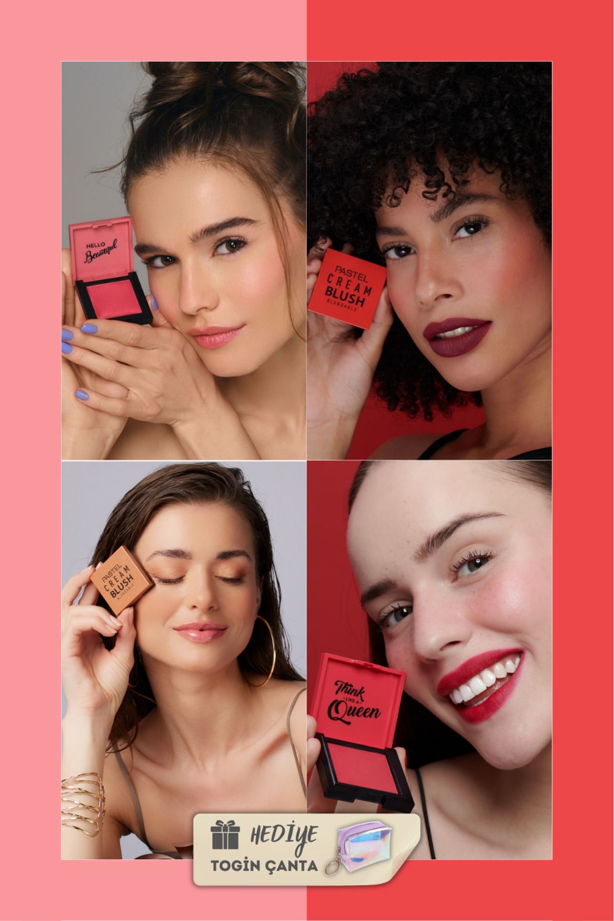 ست رژگونه کرم - رژگونه کرم 41 + 43 + هدیه کیف توگین Pastel