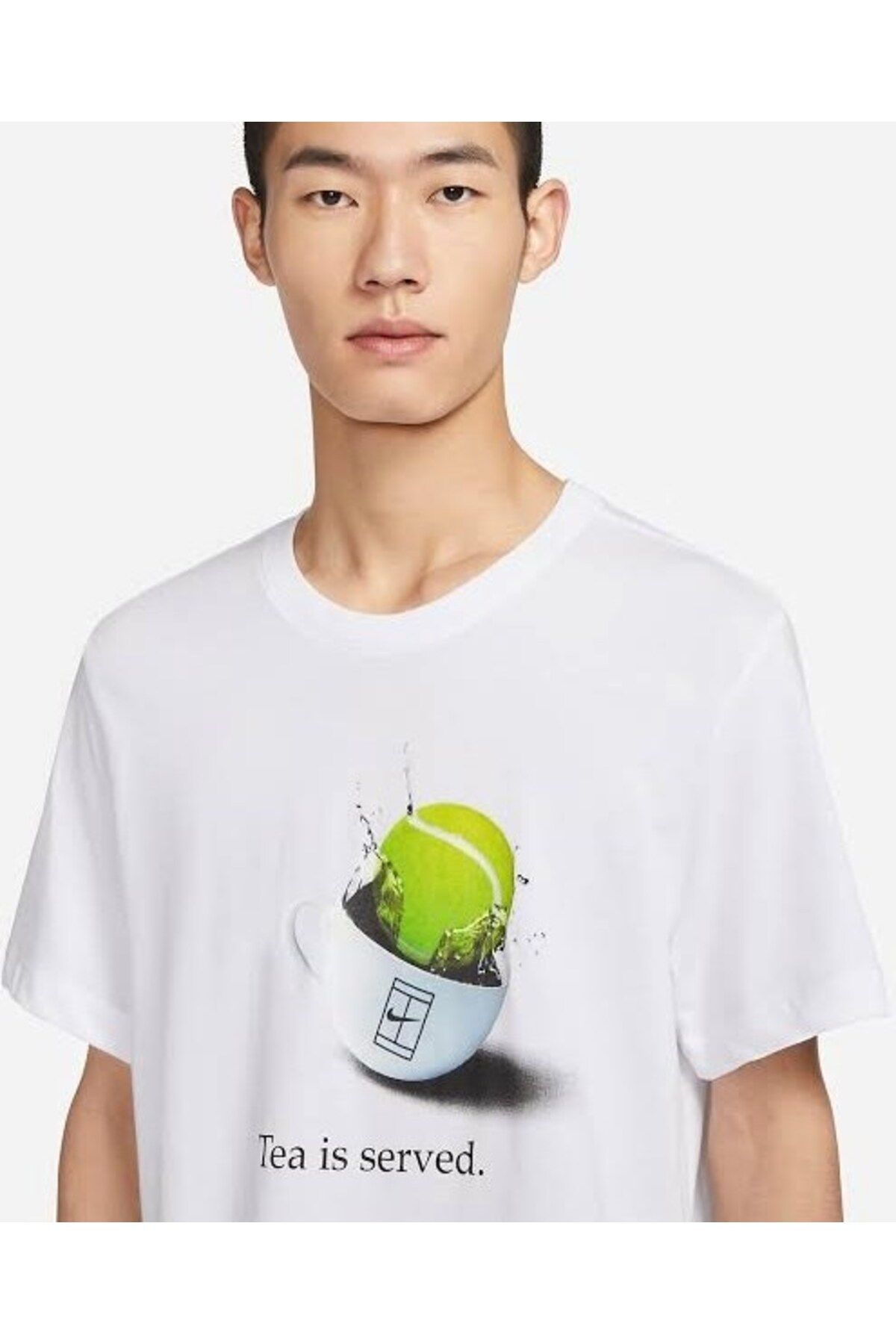 تی شرت سفید مردانه تنیس court Dri Fit FD0031 100 Nike