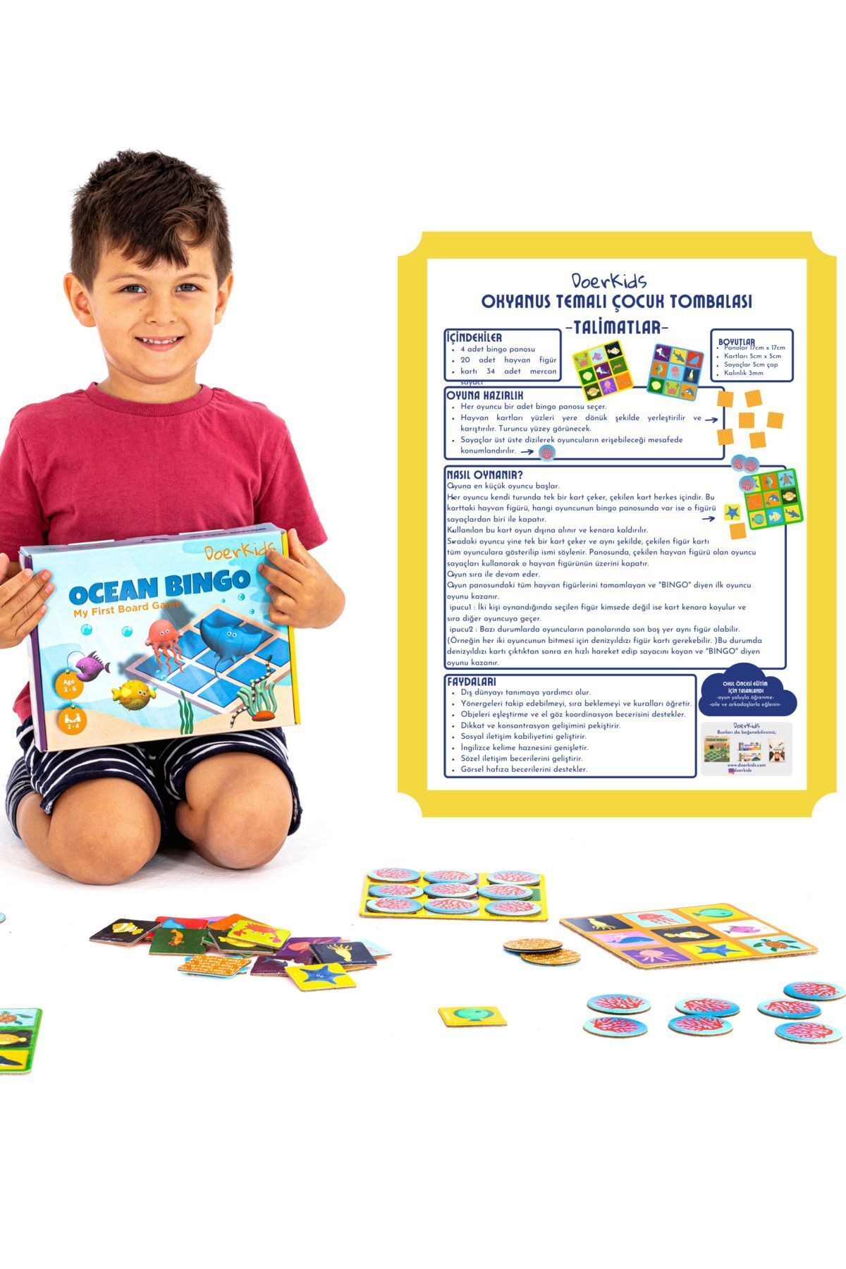 DoerKids Okyanus Bingo- Okyanus Temalı Çocuk Tombalası 2 - 6 Yaş fotoğrafı 7 (önizleme)