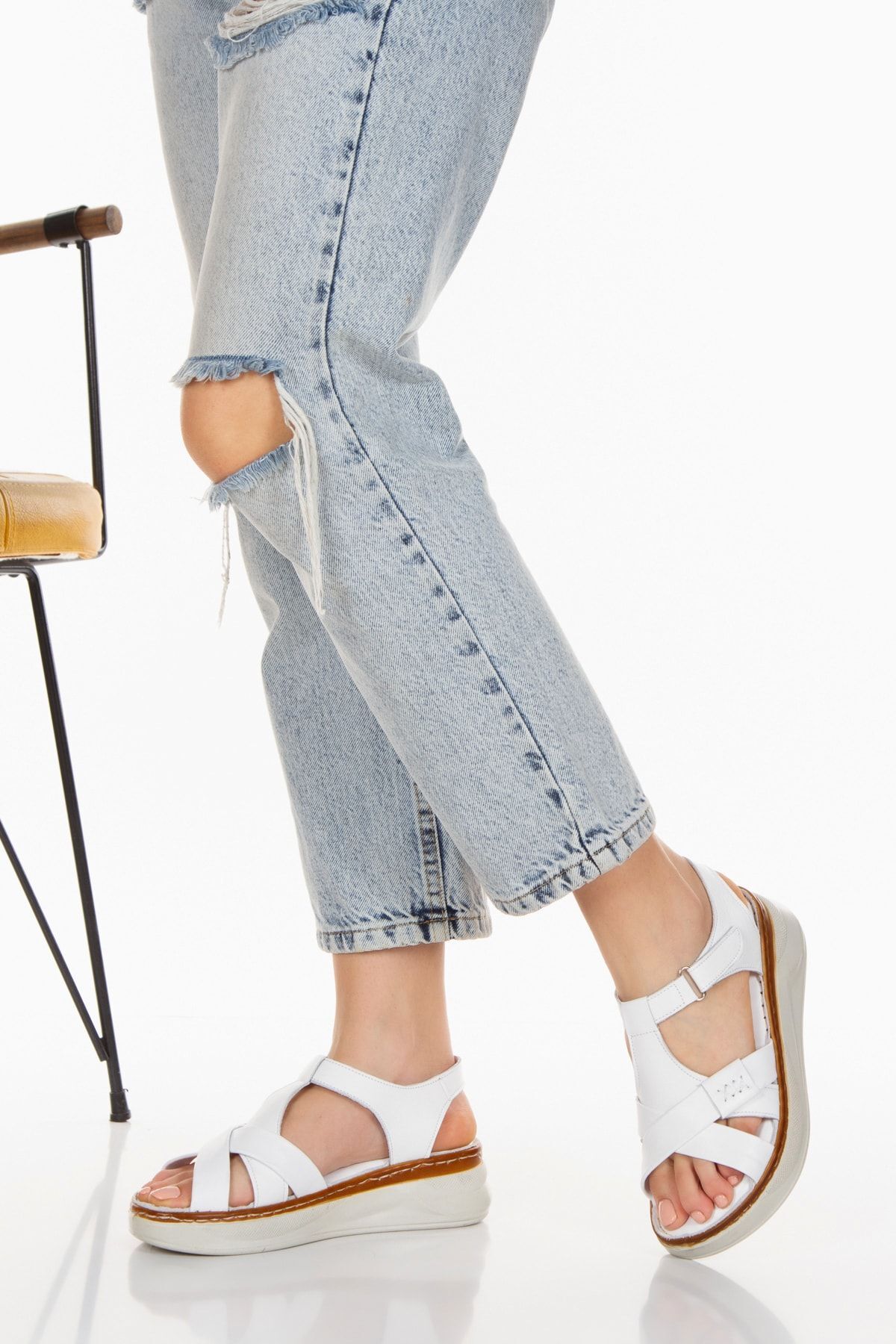 صندل زنانه سفید İLOLİCA | KCD01 اورجینال - تصویر 2