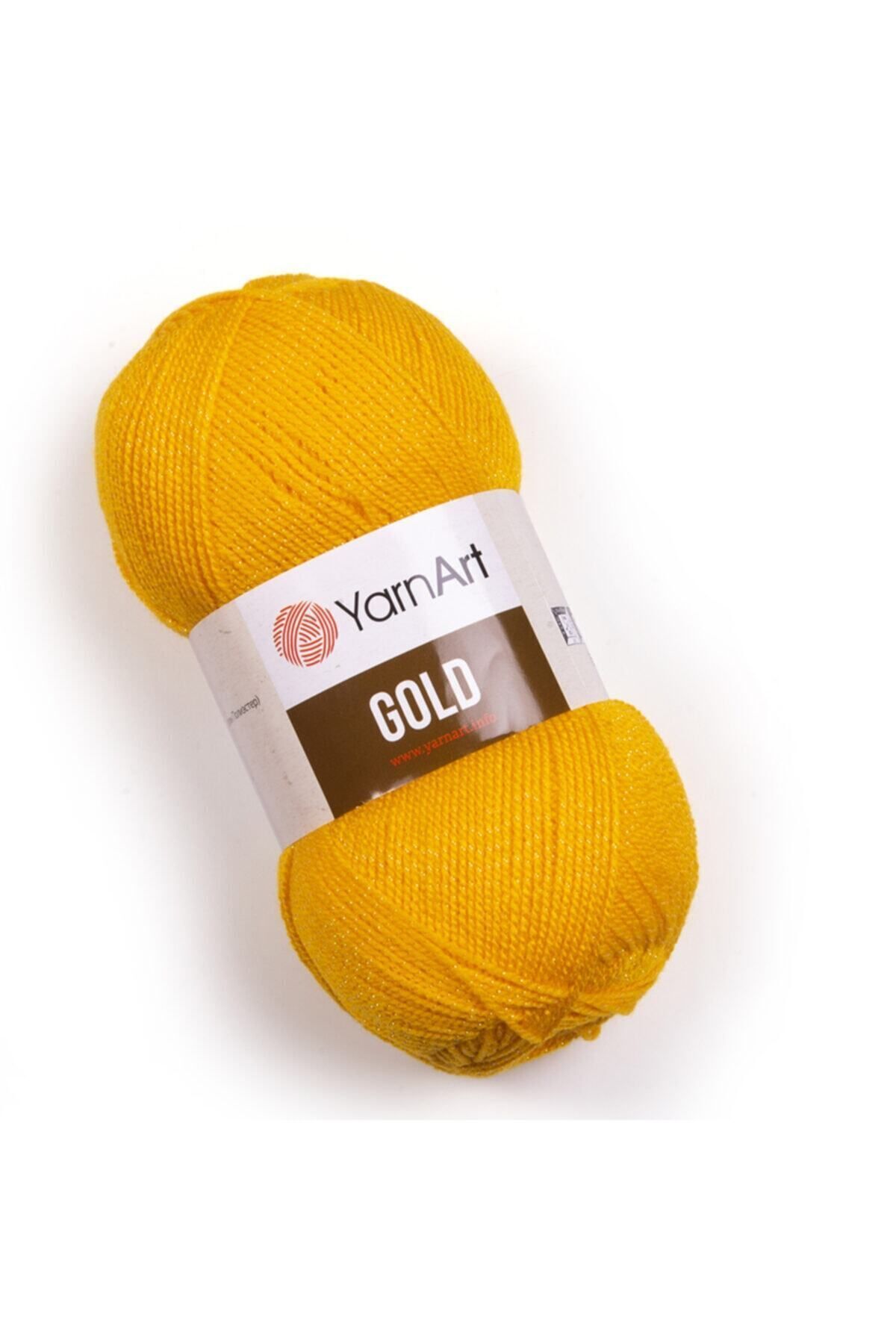 Yarnart Aur - Ață De Tricotat Manual Cu Sclipici Muștar-9047 - One Size
