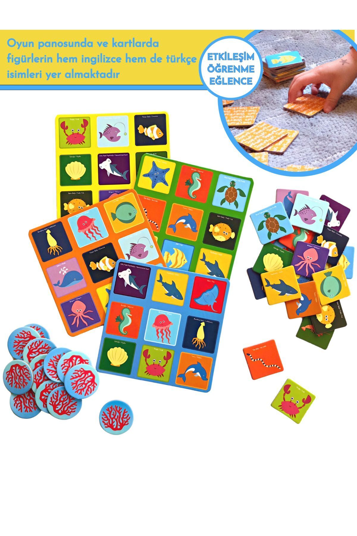 DoerKids Okyanus Bingo- Okyanus Temalı Çocuk Tombalası 2 - 6 Yaş fotoğrafı 3 (önizleme)