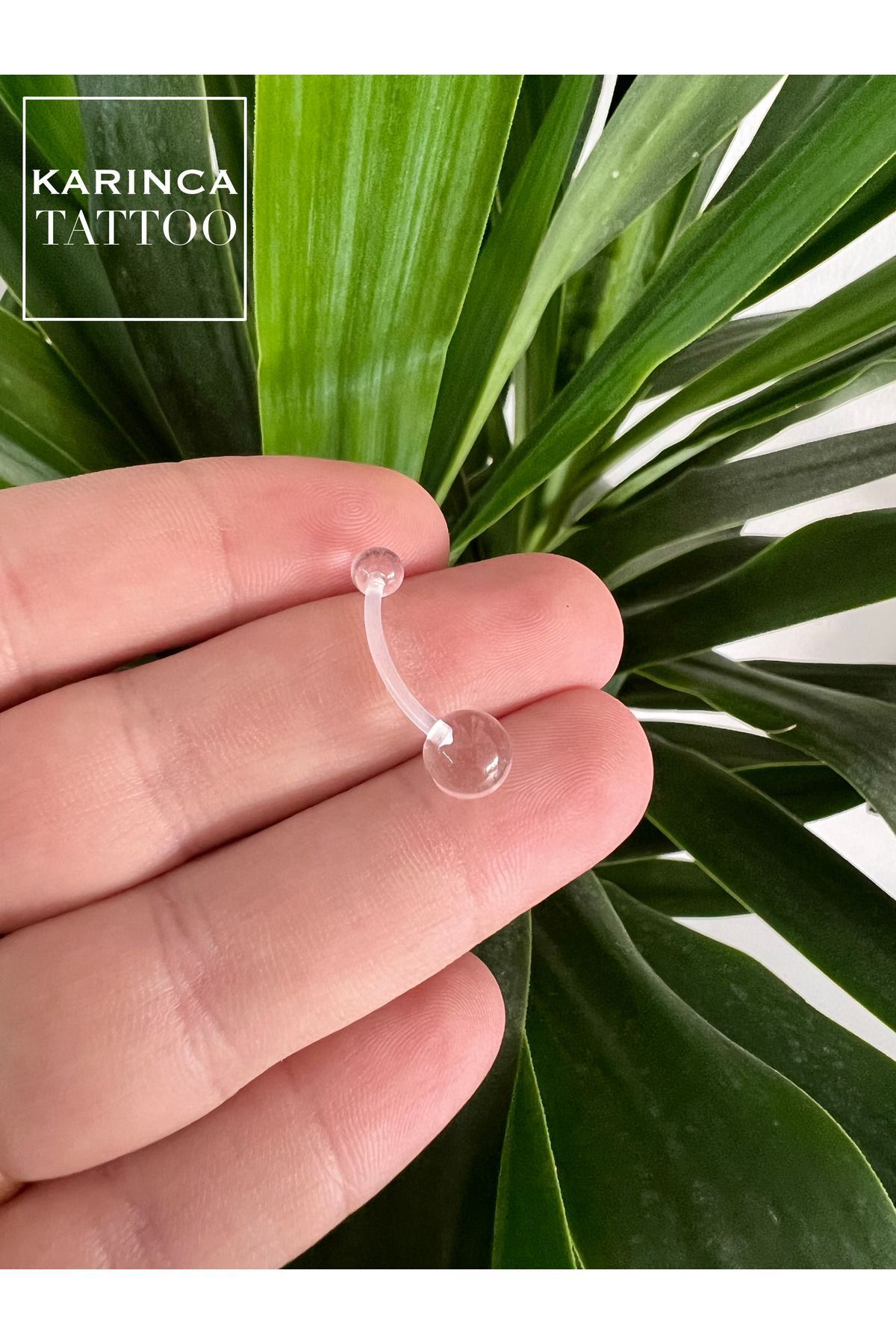 Karınca Piercing-Allergy-Free Bioplast Belly Piercing Transparent 14 mm Long Piercing 2