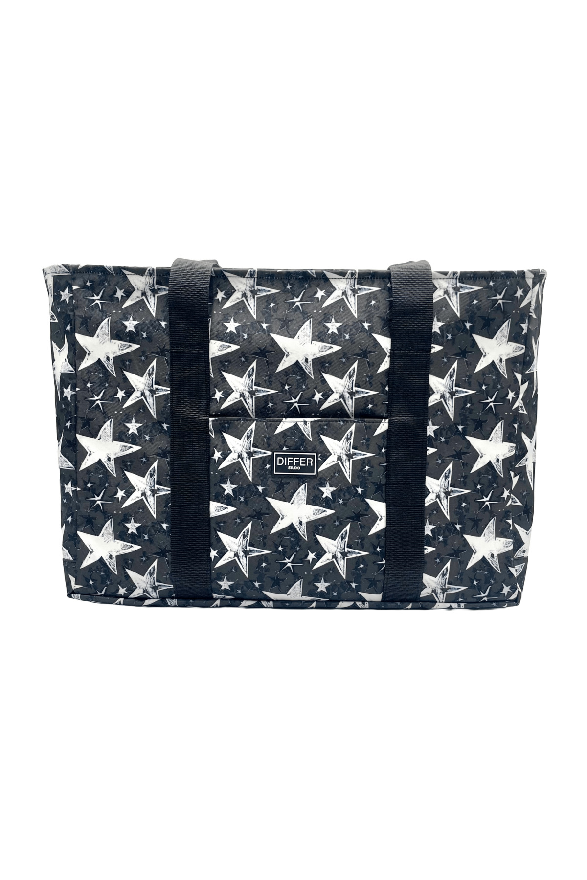 2-Piece Strapless Beach/arm/shoulder/sports/Bag with Star Patterned Gray-Smoked Waterproof Black Inner Bag