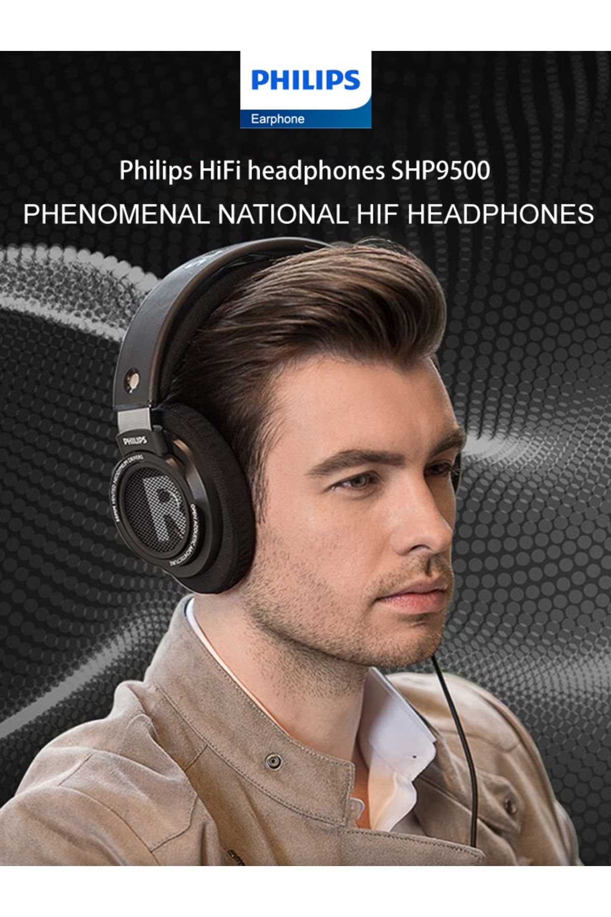 Philips-SHP9500 Headphone HiFi Stereo Wired Earphone Computer Online Learning Earbuds Esports Gam... 3