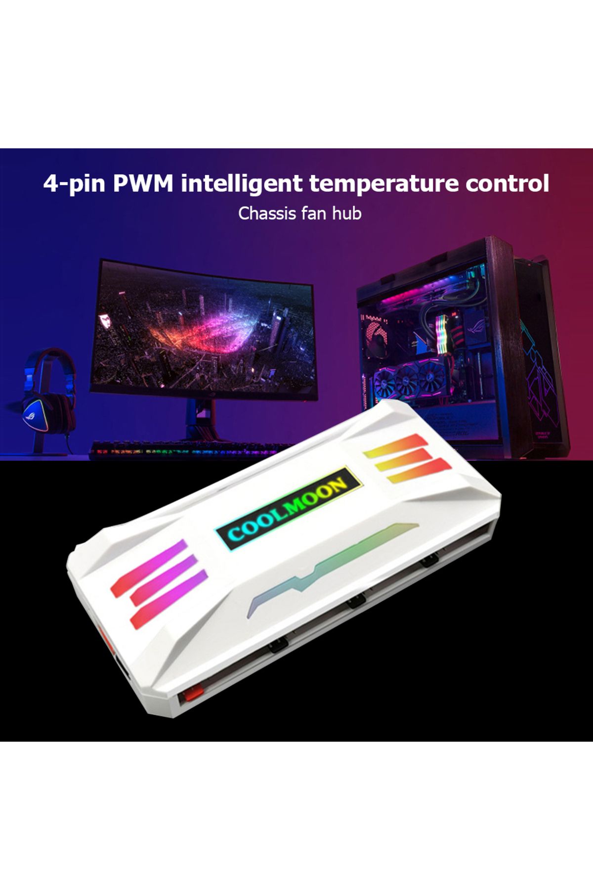 Choice-COOLMOON RGB Controller 4Pin PWM 5V 3Pin ARGB Cooling Fan Smart Remote Control for Computer PC Ca... 5