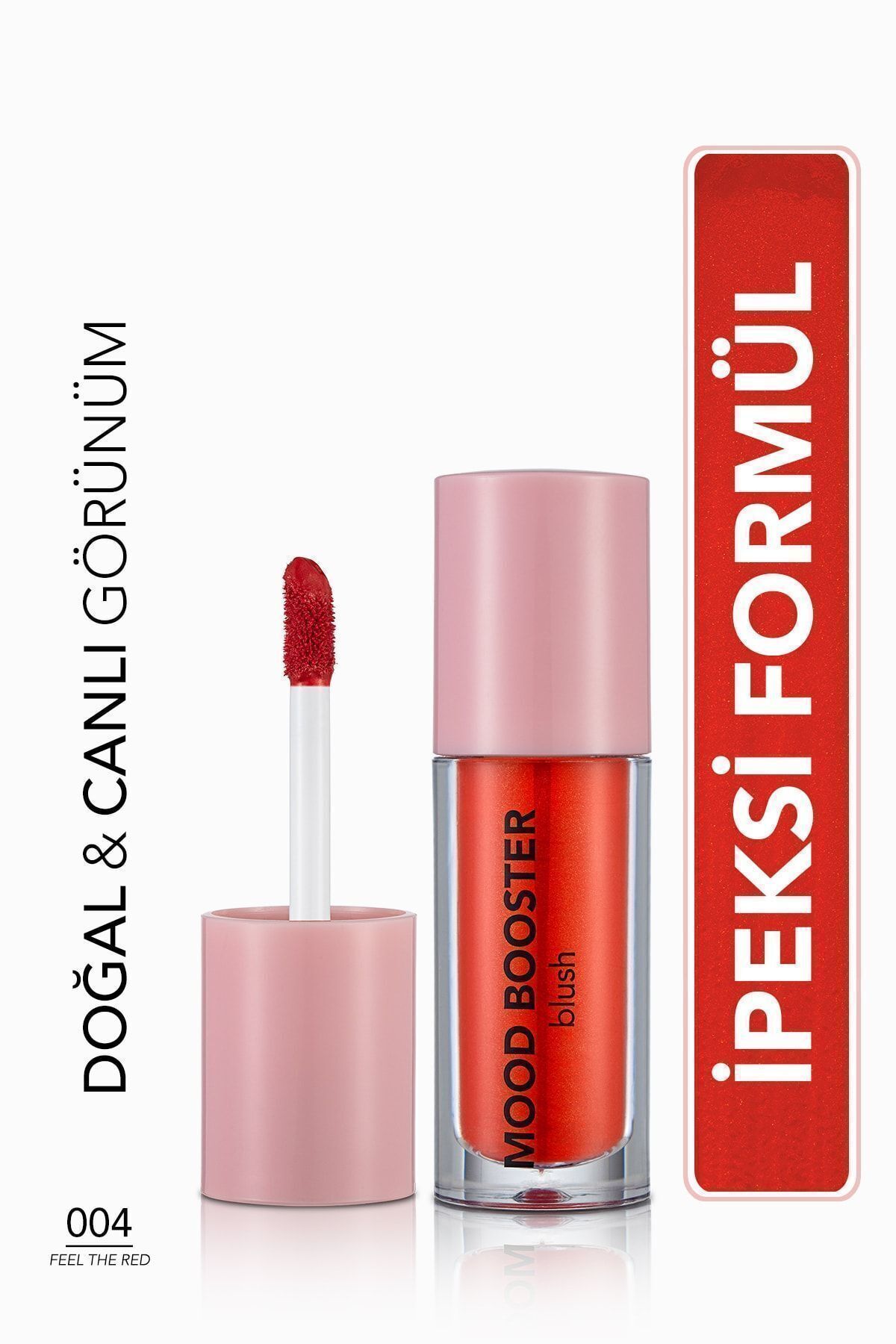 Flormar Интенсивно пигментированные жидкие румяна (RED) — Mood Booster Lbl. - 004 Почувствуй красный - 8682536043731 269845