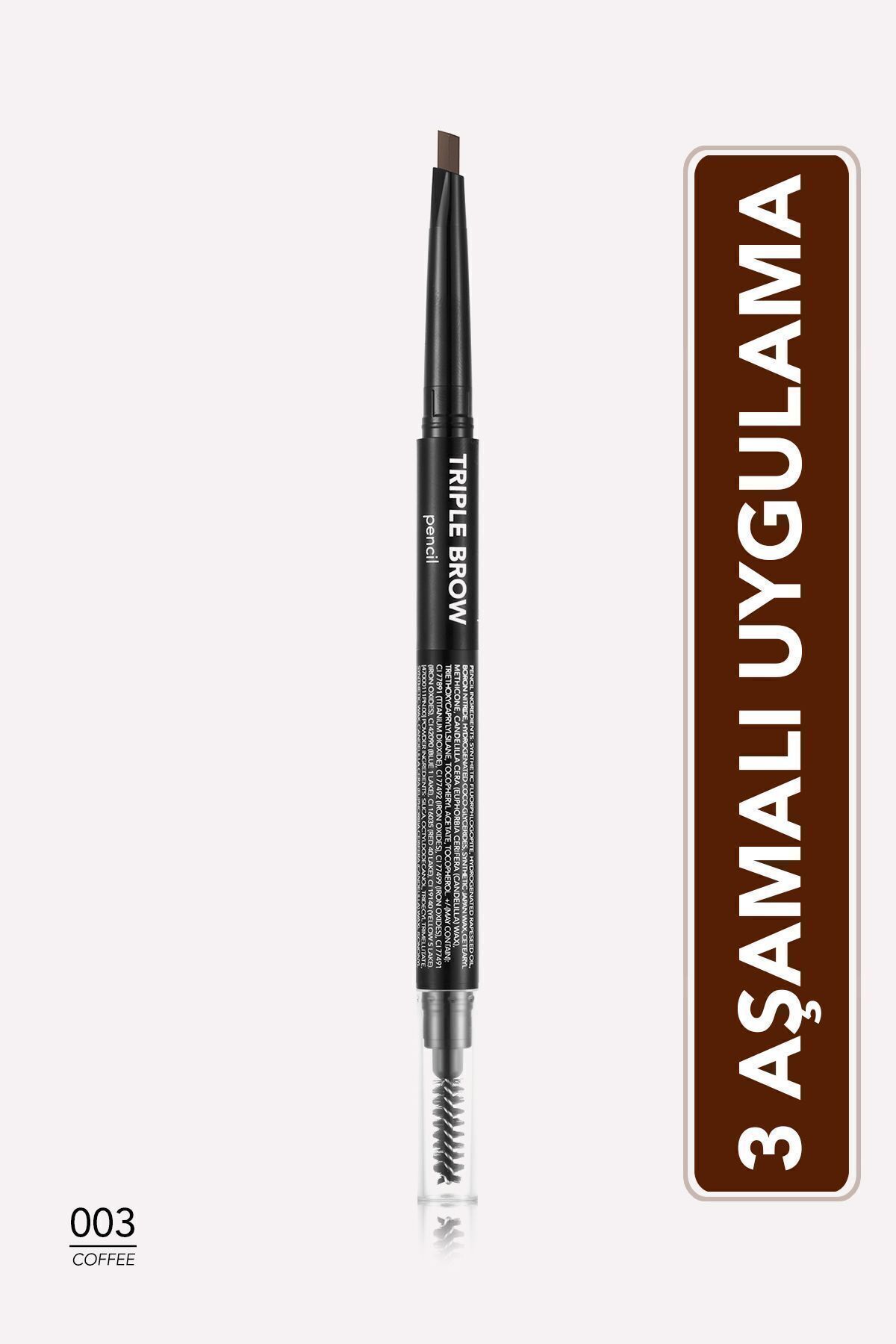 Flormar Triple Brow 3 в 1 Кремовый текстурированный карандаш для макияжа бровей 6946