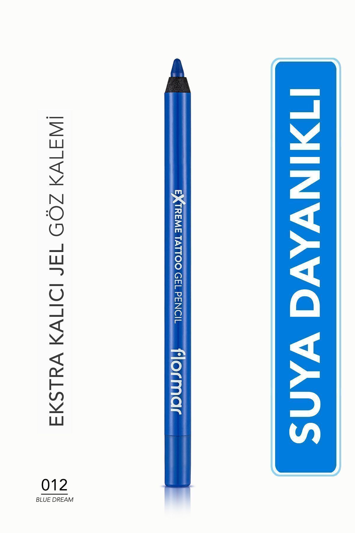 Flormar Matte Permanent Eye Pencil (BLUE) — Гелевый карандаш Extreme Tattoo — 012 Blue Dream — 8682536041195 255372