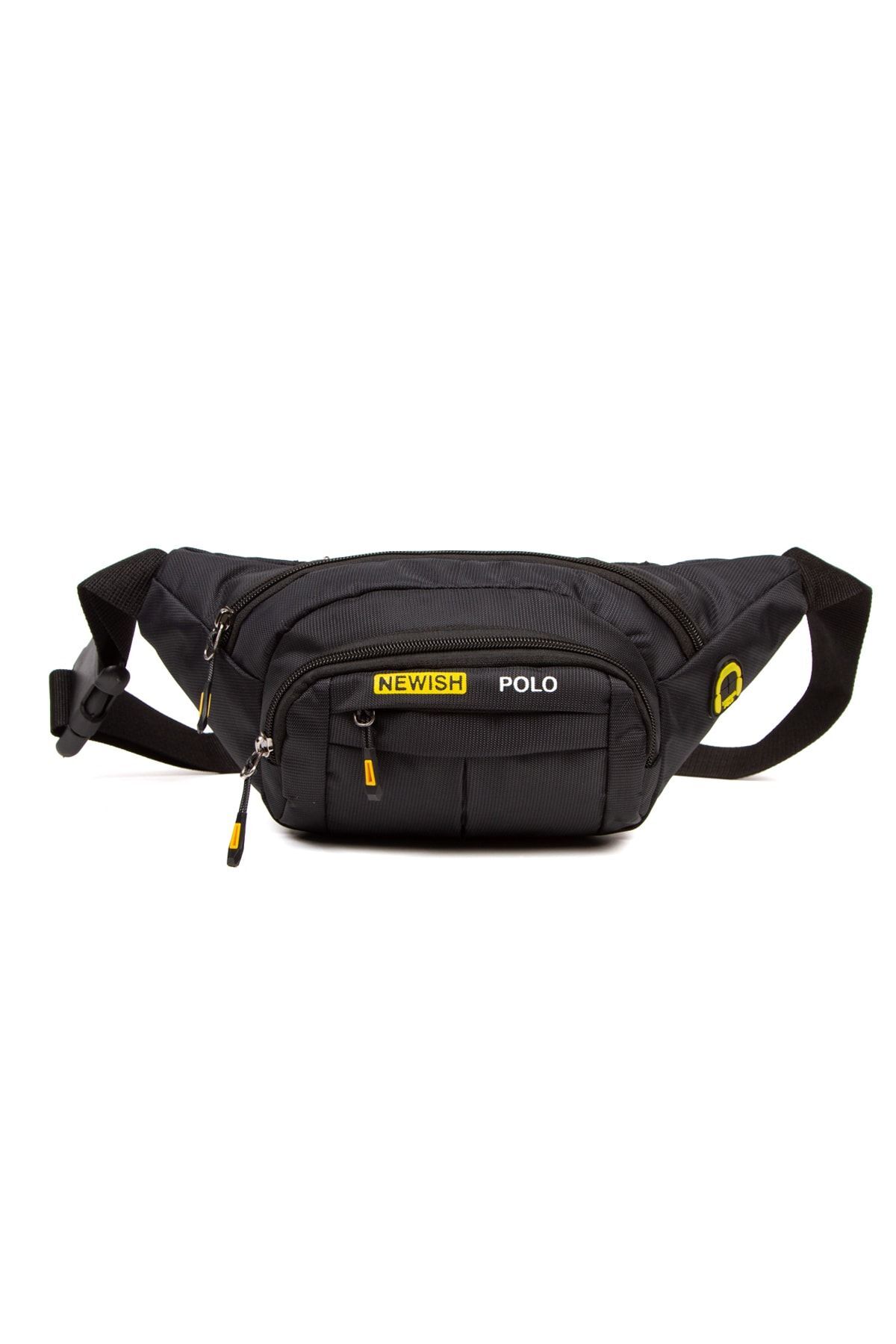 NEWISH POLO ACCESSORIES Unisex Siyah Su Geçirmez Usb Ve Kulaklık Girişli Bel Ve Omuz Çanta Freebag görsel 7