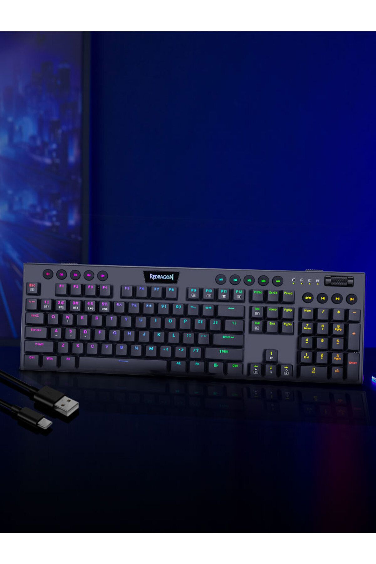 Choice-REDRAGON Horus K618 RGB support Bluetooth 5.0 wireless USB 2.4G 3 mode Mechanical Gaming Keyboard... 7