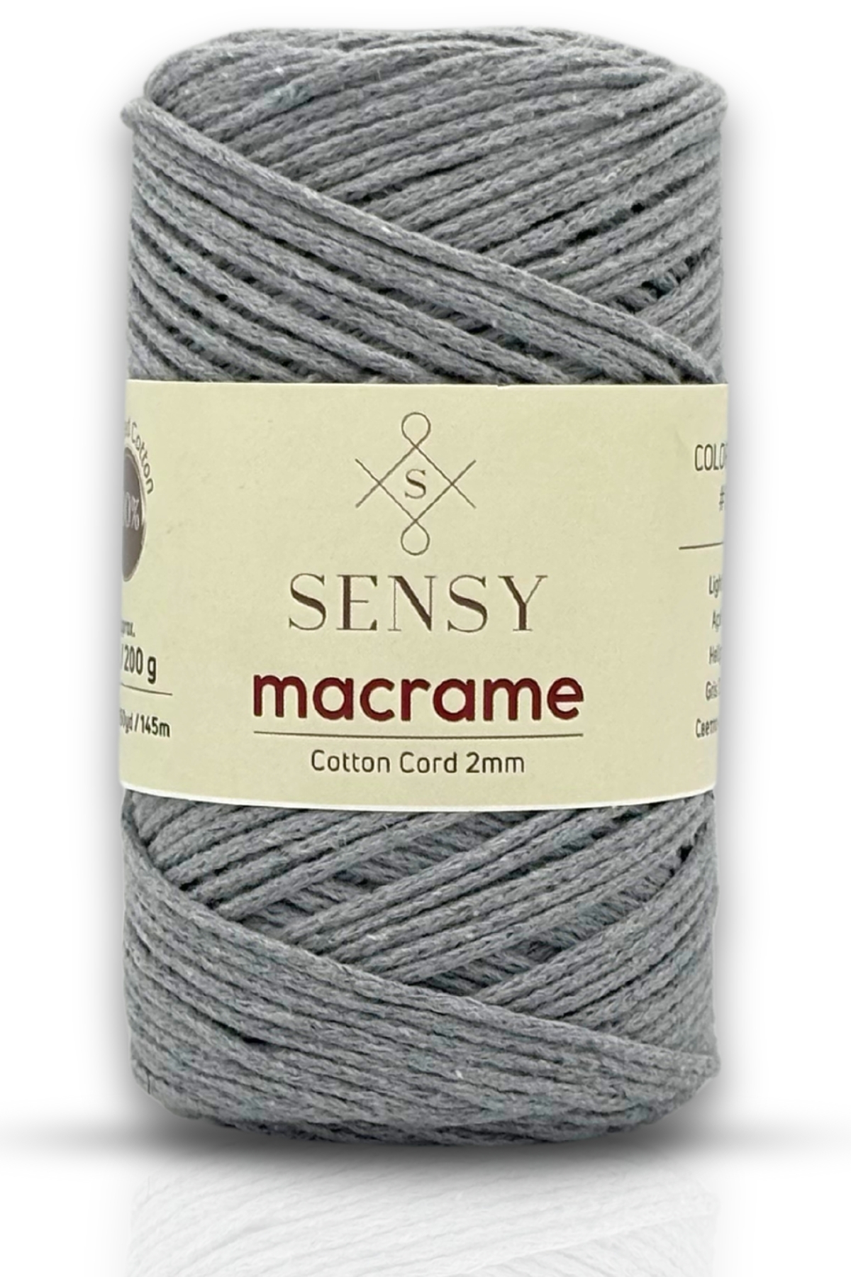 Premium Cotton Macrame Lanyard 2mm Cotton Chain Macrame Bag Lanyard Underplate Lanyard Cotton Lanyard Light Grey